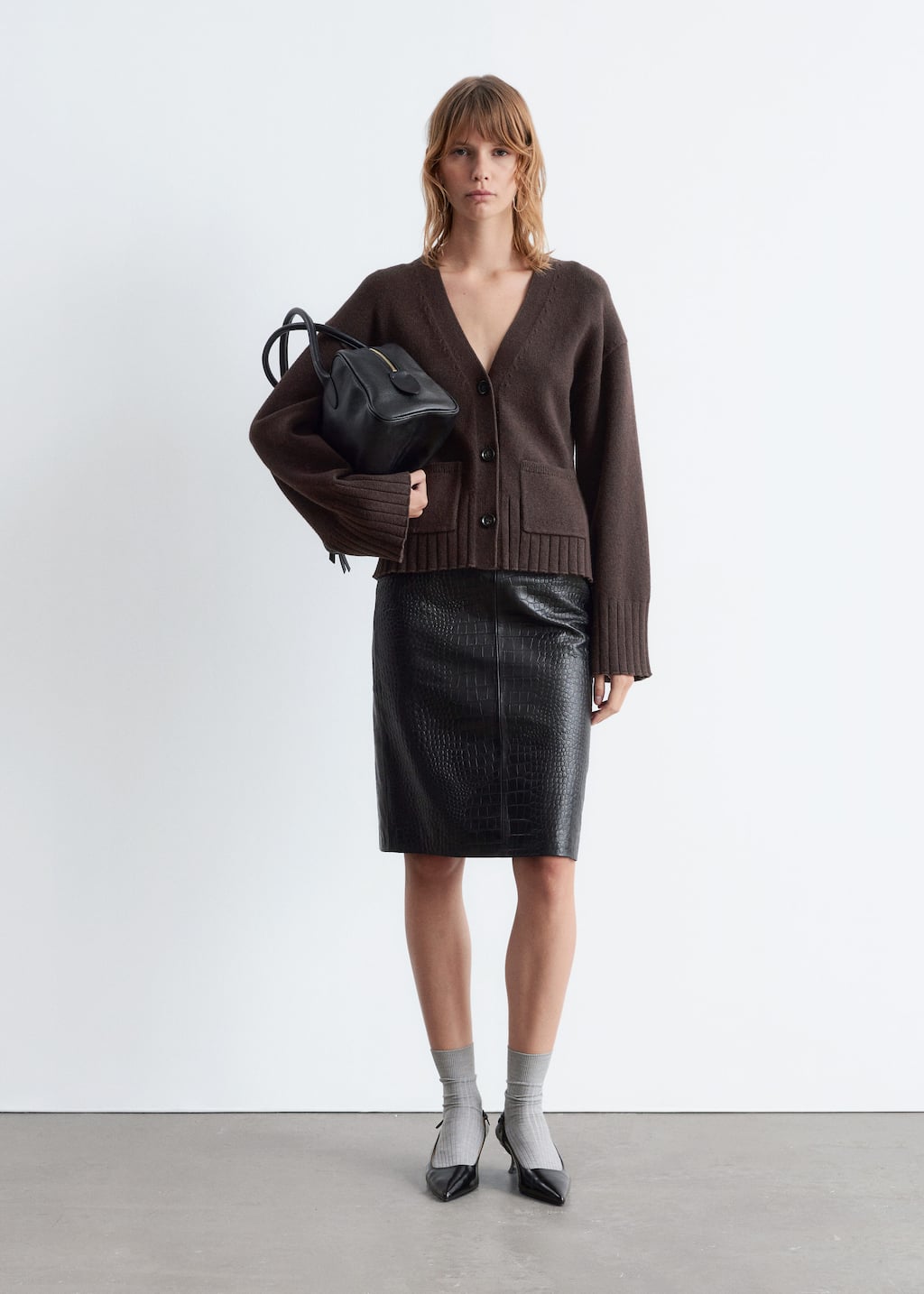 Image of Tapered Knit Cardigan