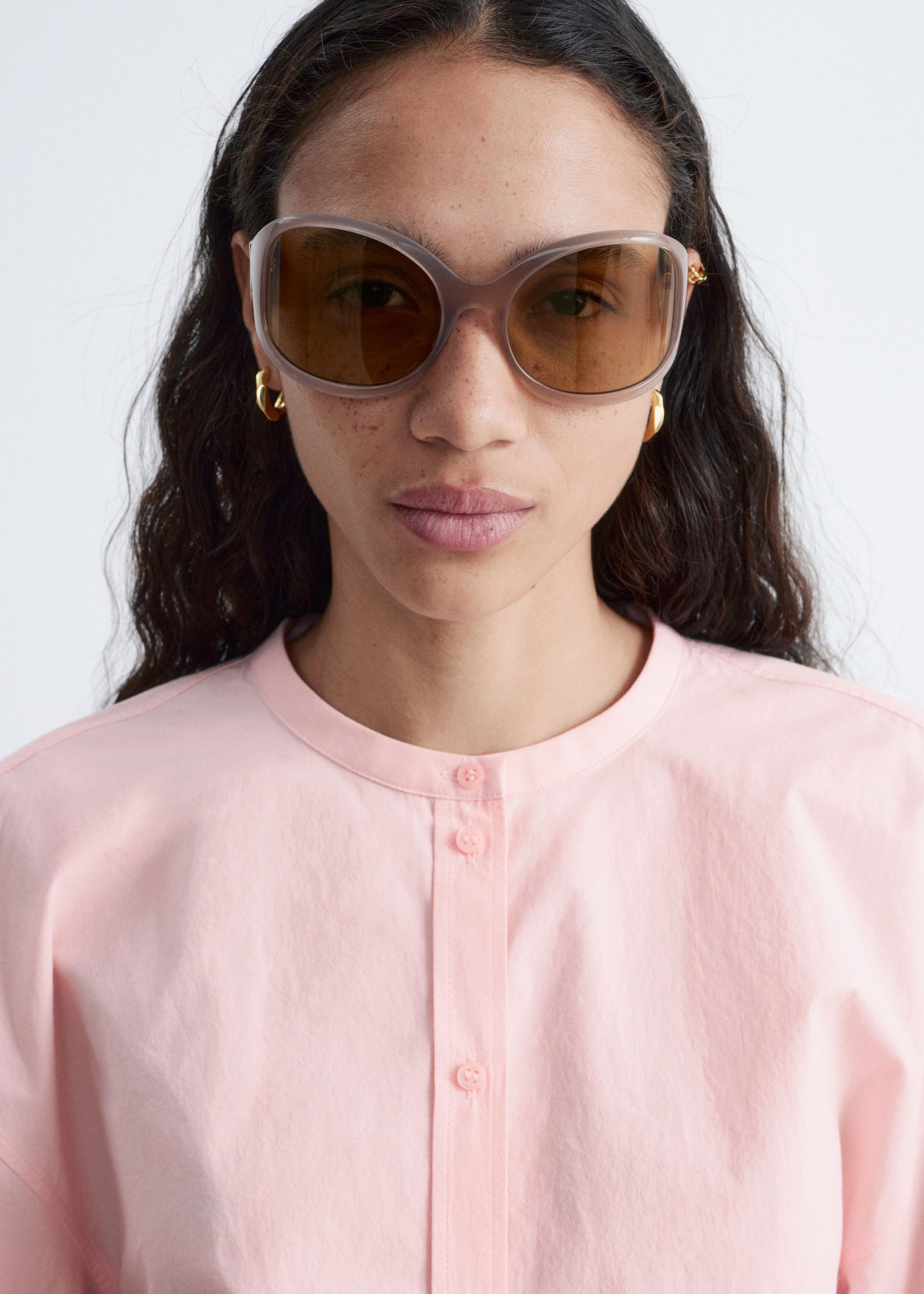 Oversized Cotton Shirt - White - Lookbook