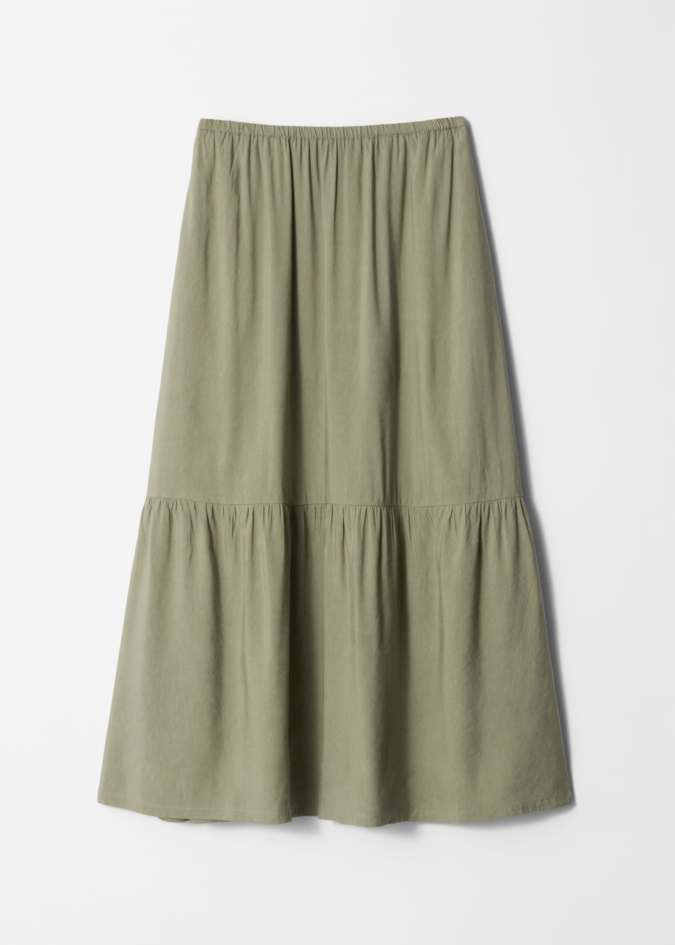 Se større billede: Midinederdel med flæsekant - Kakigrøn - DAME | H&M DK 5