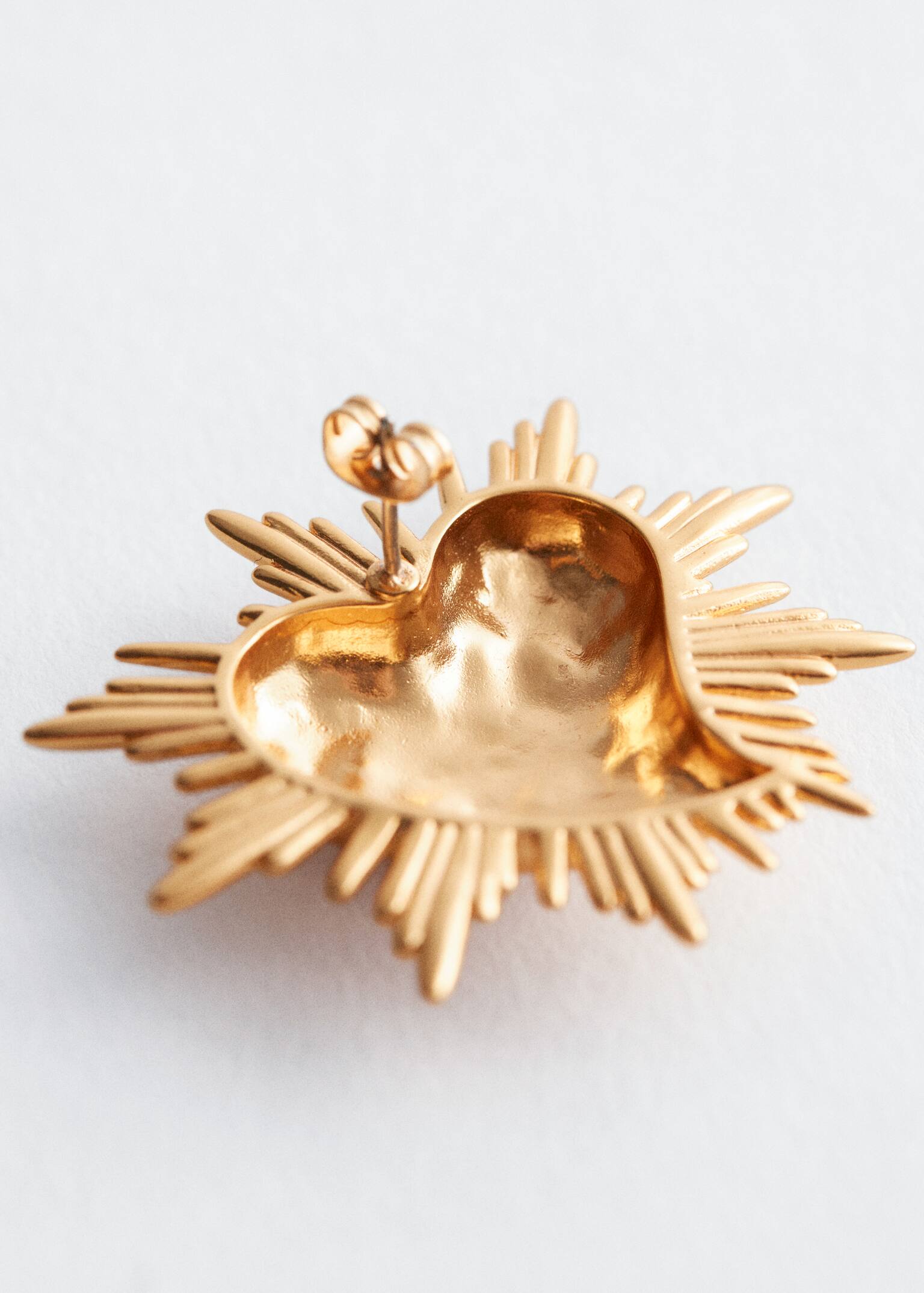 Chunky Heart Earrings - Gold - 3