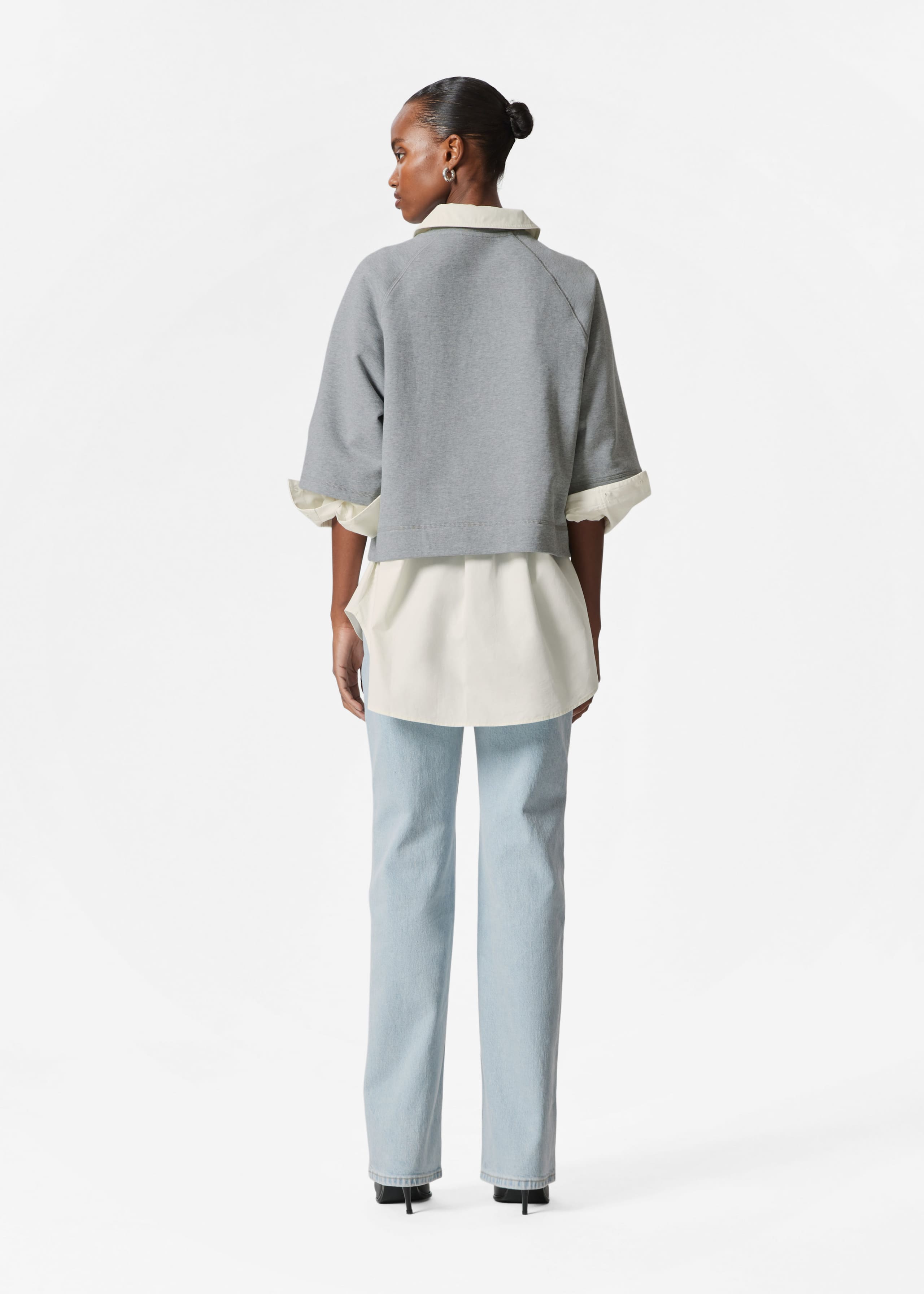 Jersey-Pullover - Grau meliert - Lookbook
