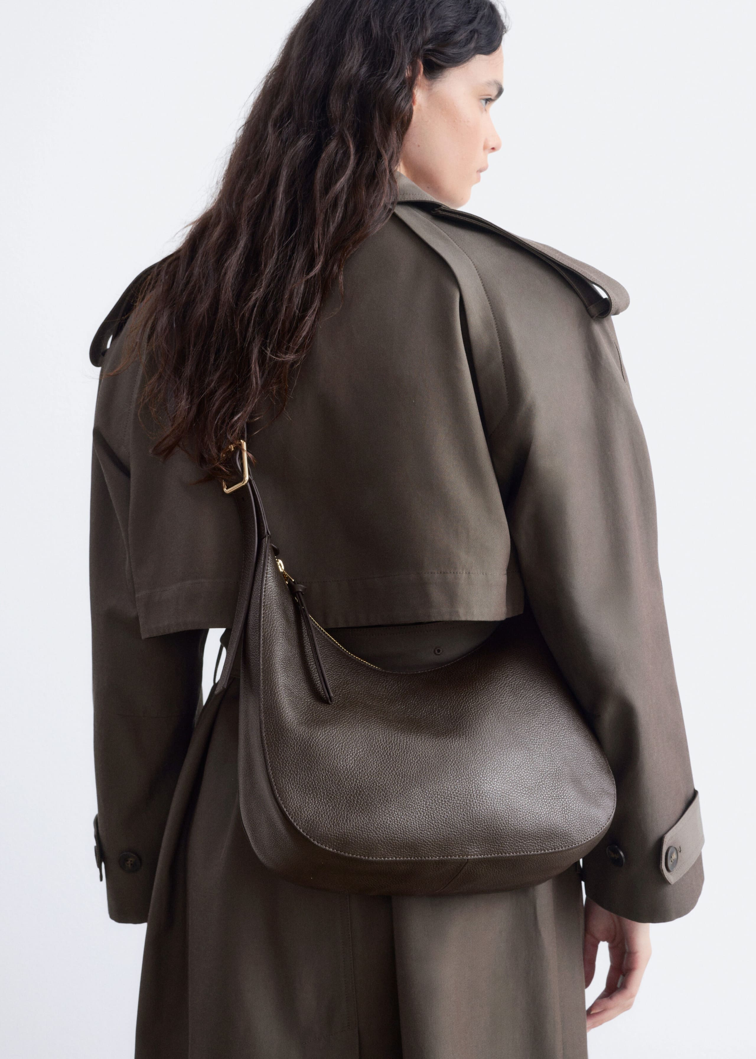 Crescent Crossbody Bag - Dark Brown - Still Life