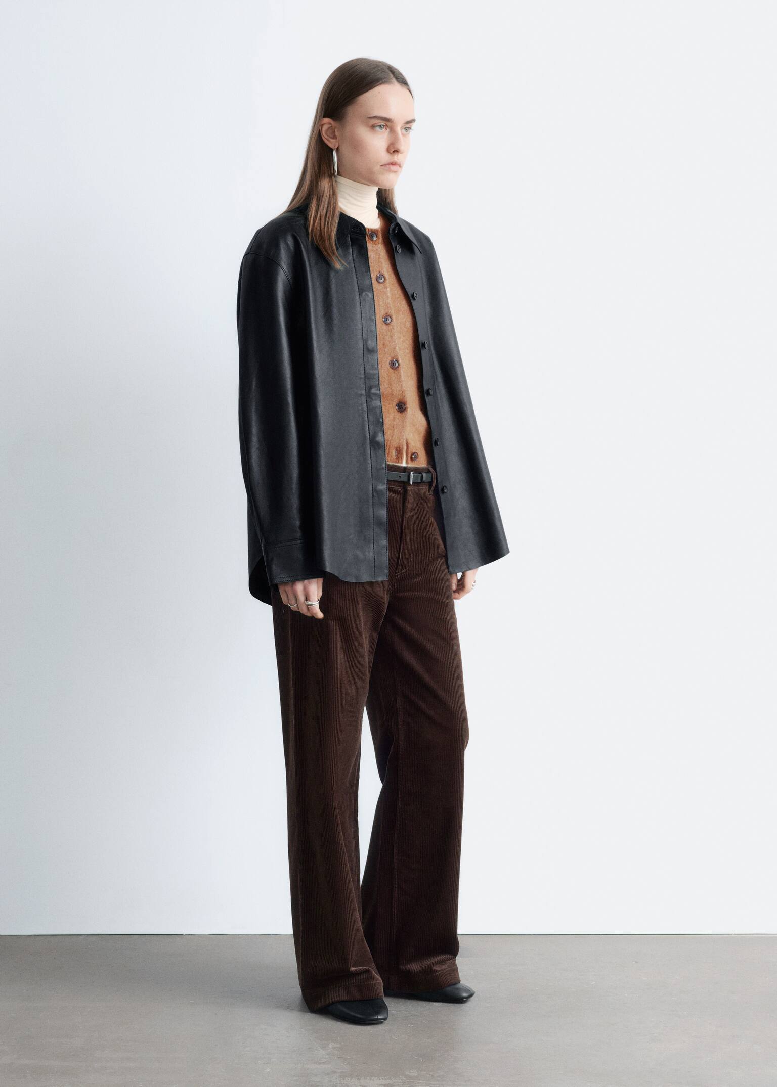 Pantalones de pana de perneras anchas - Marrón oscuro/Topo/Rojo oscuro/Marrón medio/Crema - 3