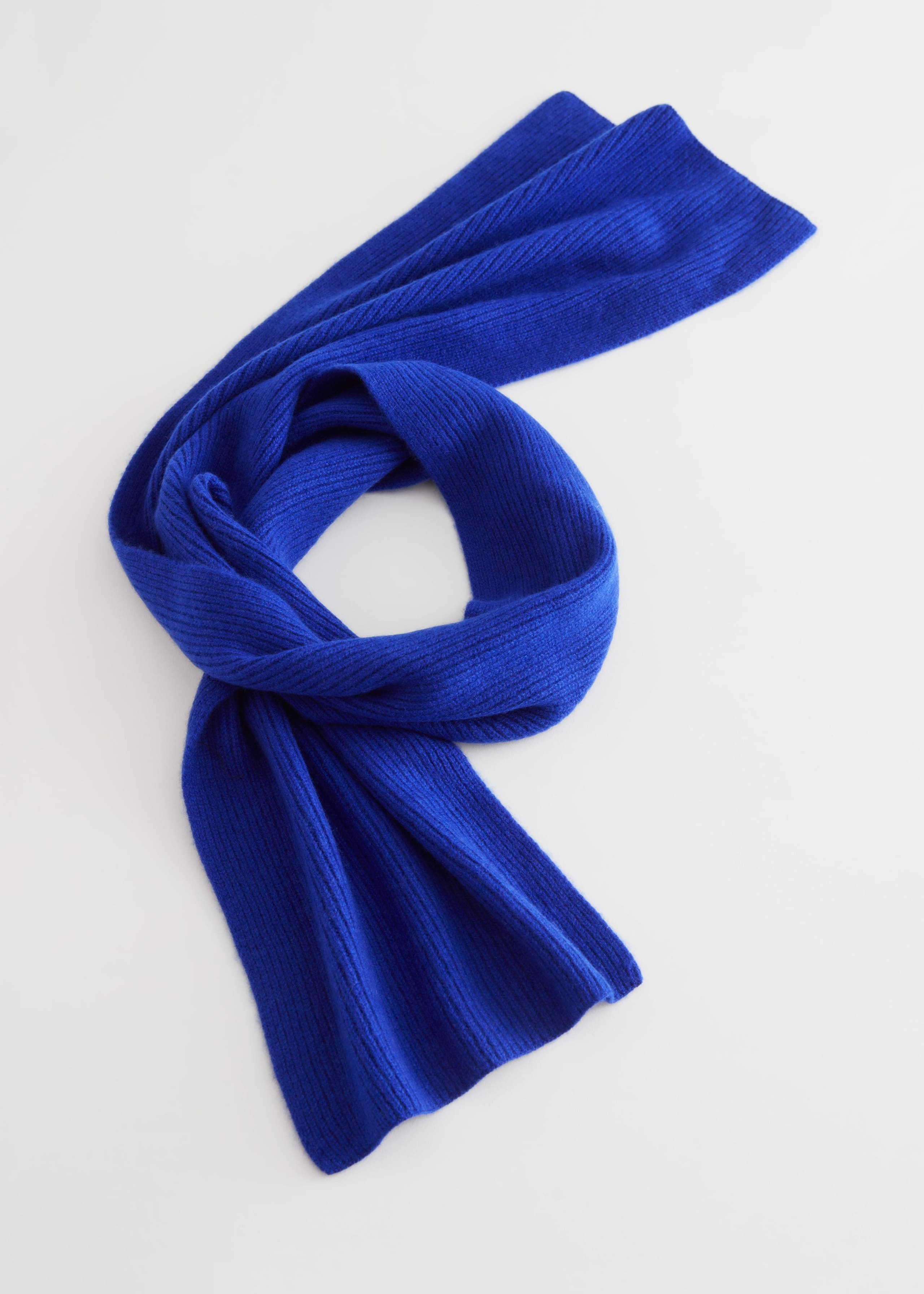 Cashmere Ribbed Knit Scarf - Grey - Still Life
