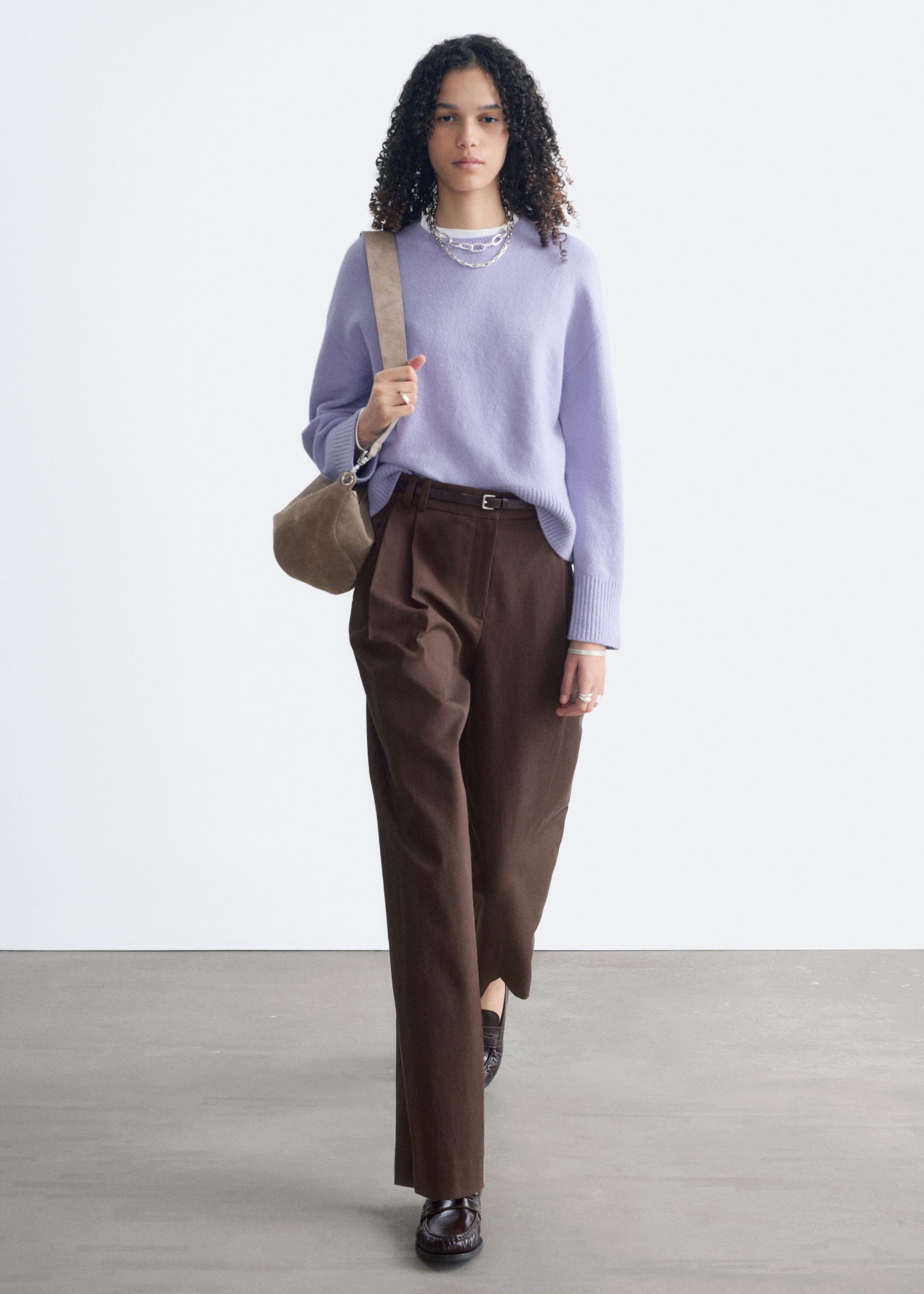 Relaxed Fit Knitted Sweater - Black - Lookbook