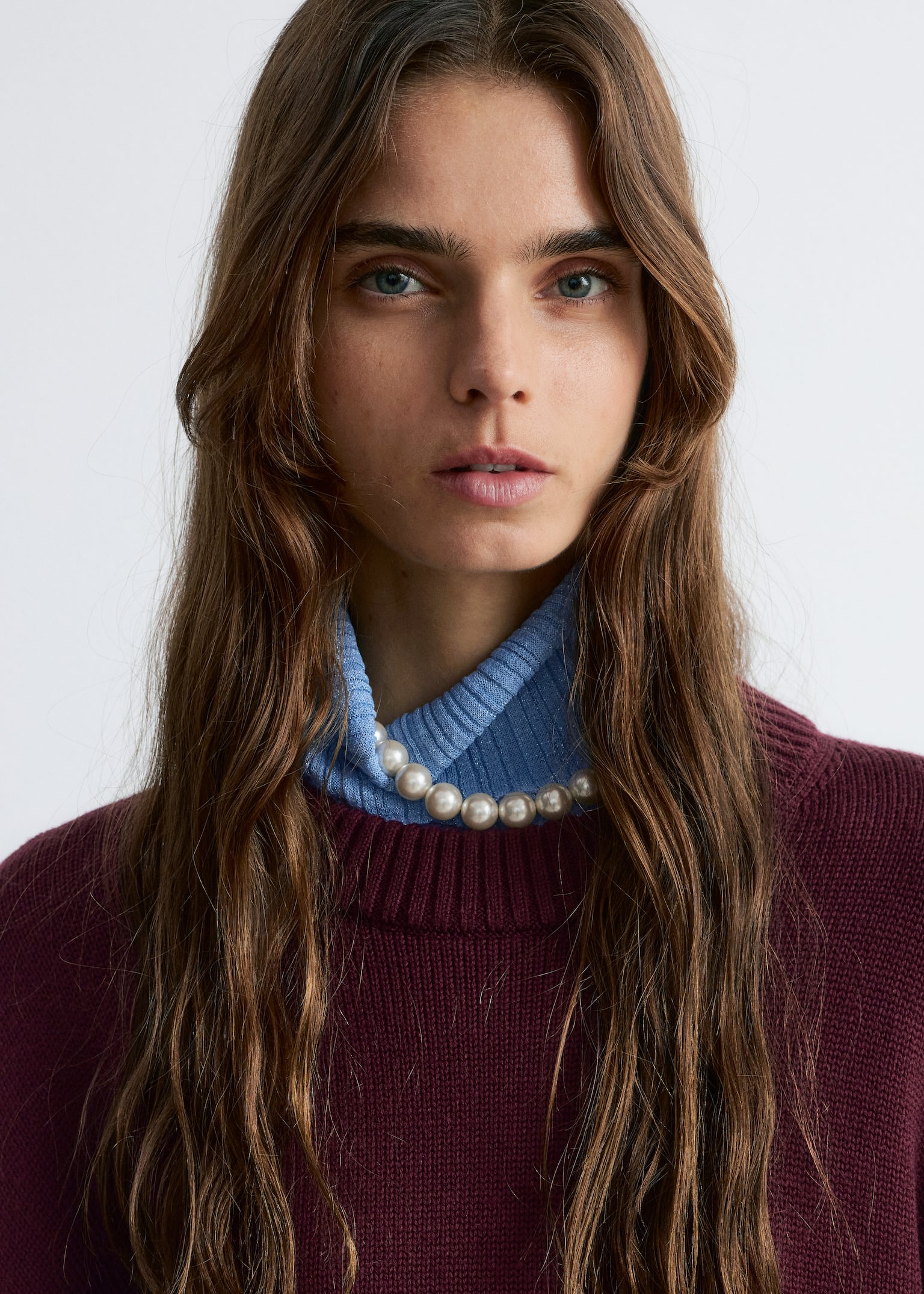 Pull en laine mérinos à boutons - Bordeaux - 6