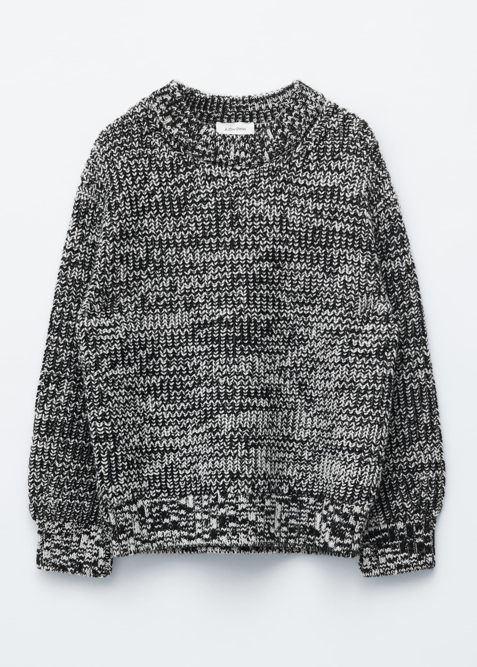 Oversized Wool Jumper - שחור/לבן - 2