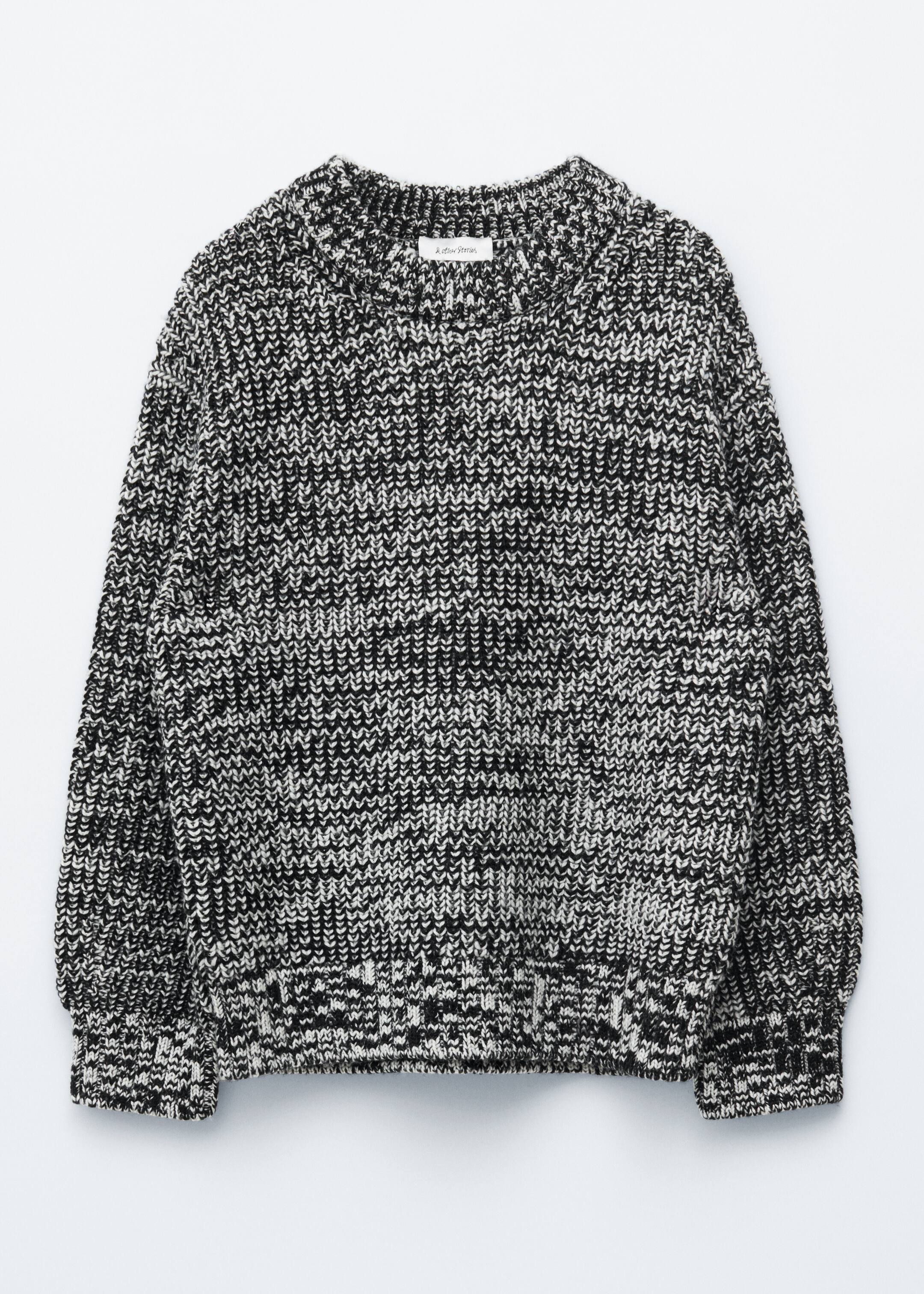Oversized uldtrøje - Sort/hvid - DAME | H&M DK