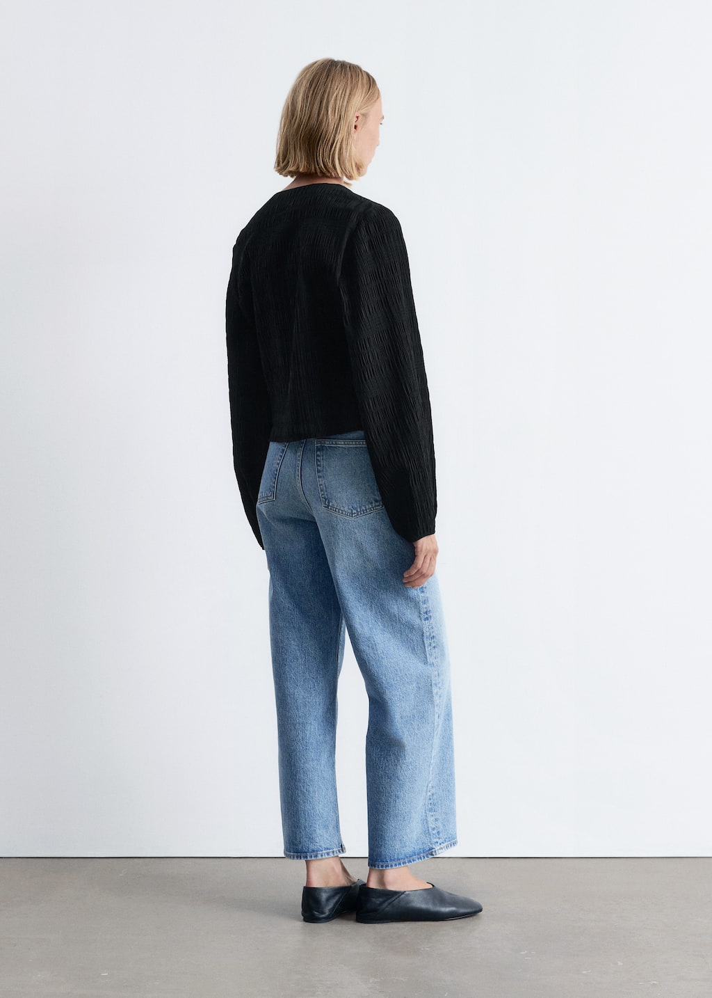 Image of Smocked Balloon-Sleeve Top