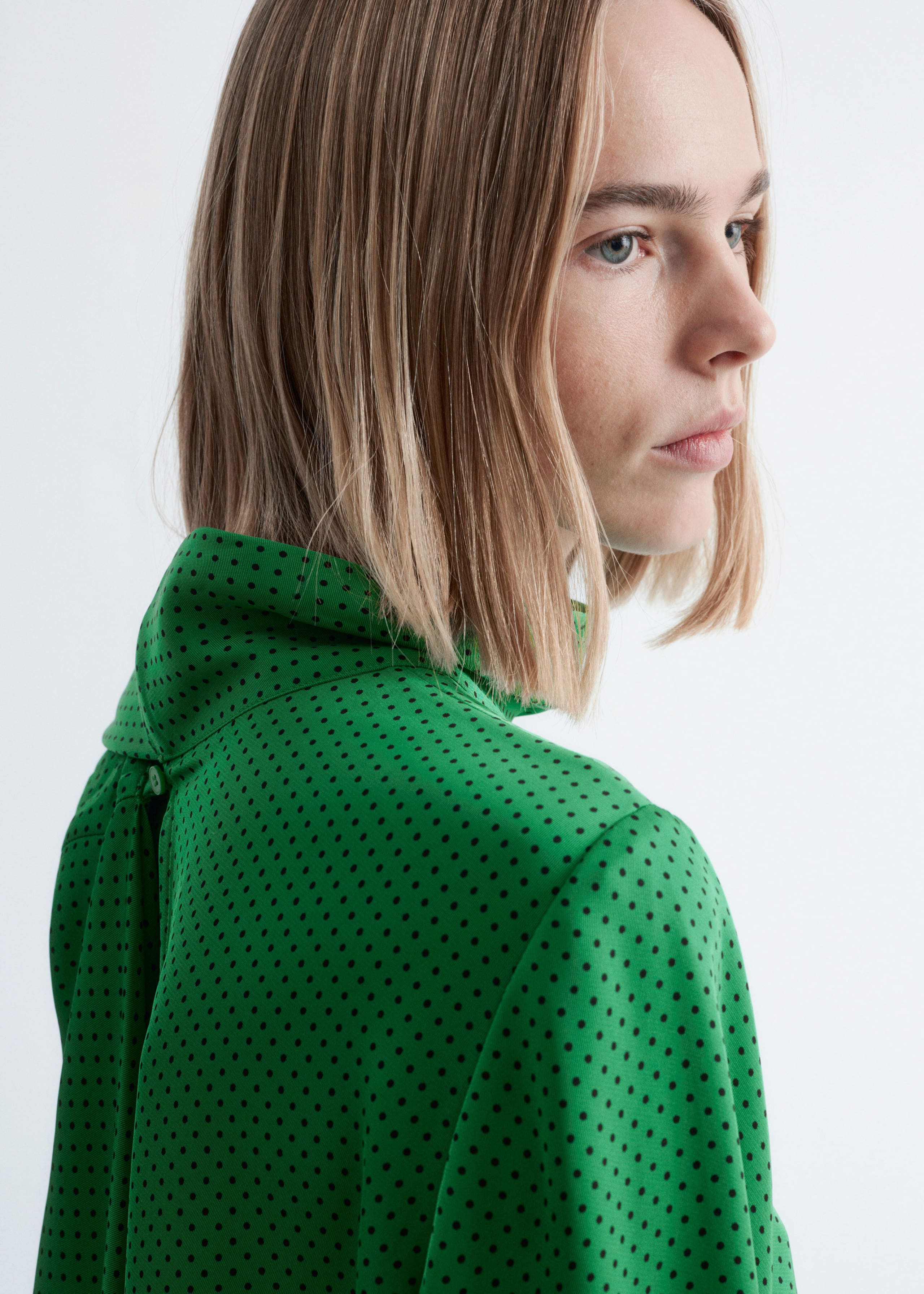 Image of Scarf-Neck Midi Dress