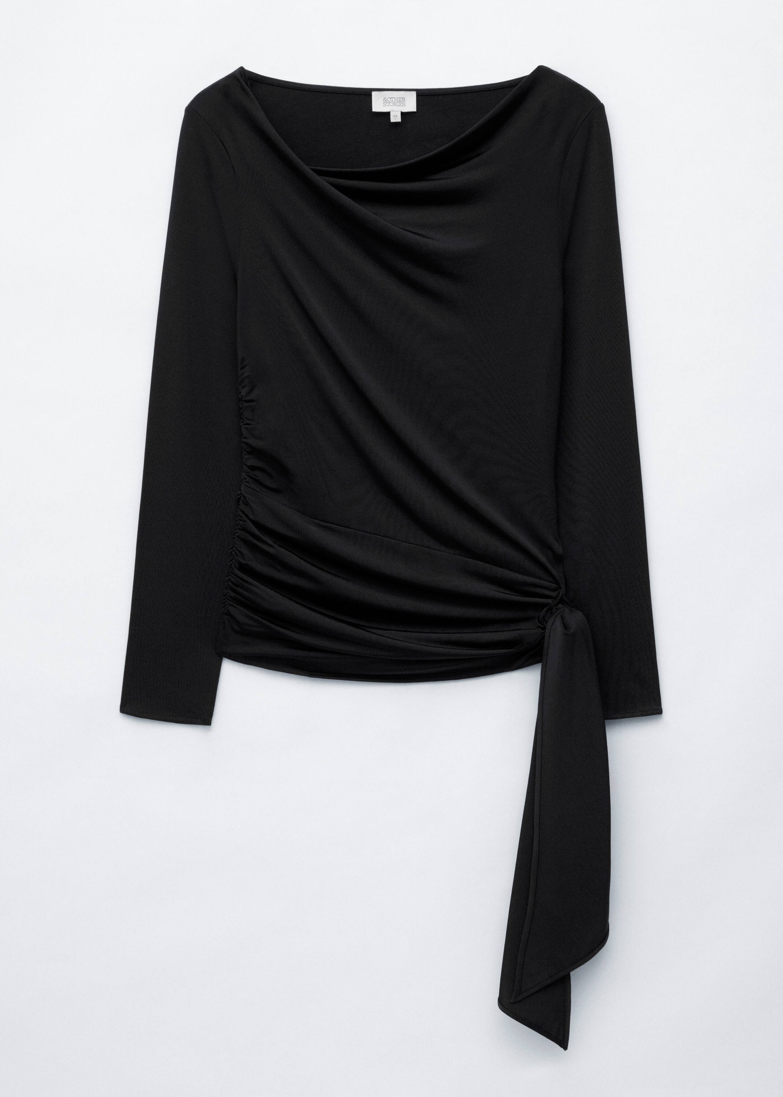 Jersey-Oberteil mit gebundener Taille - Schwarz - Lookbook