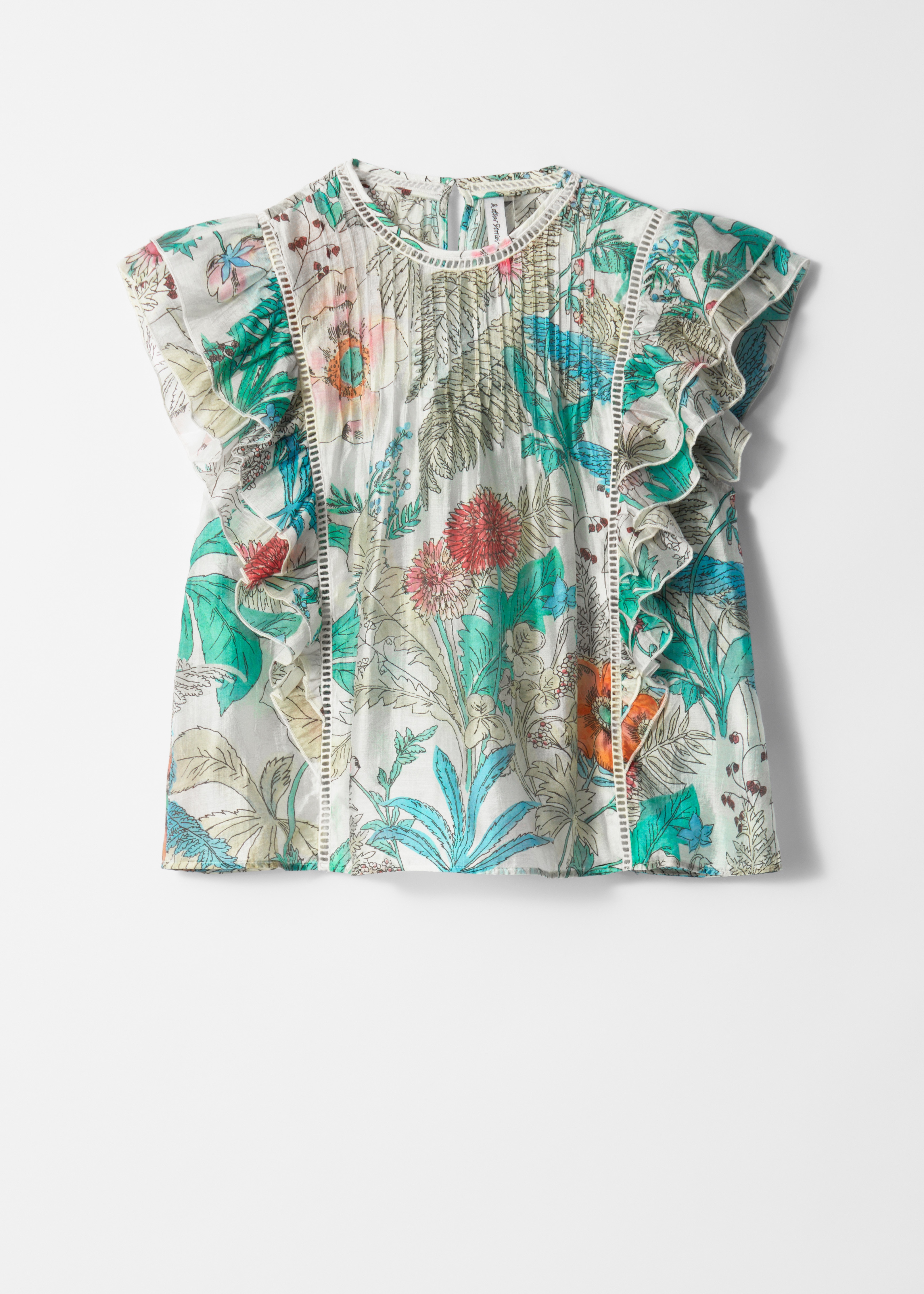 Fodros felső - Virágmintás/Kék virágos