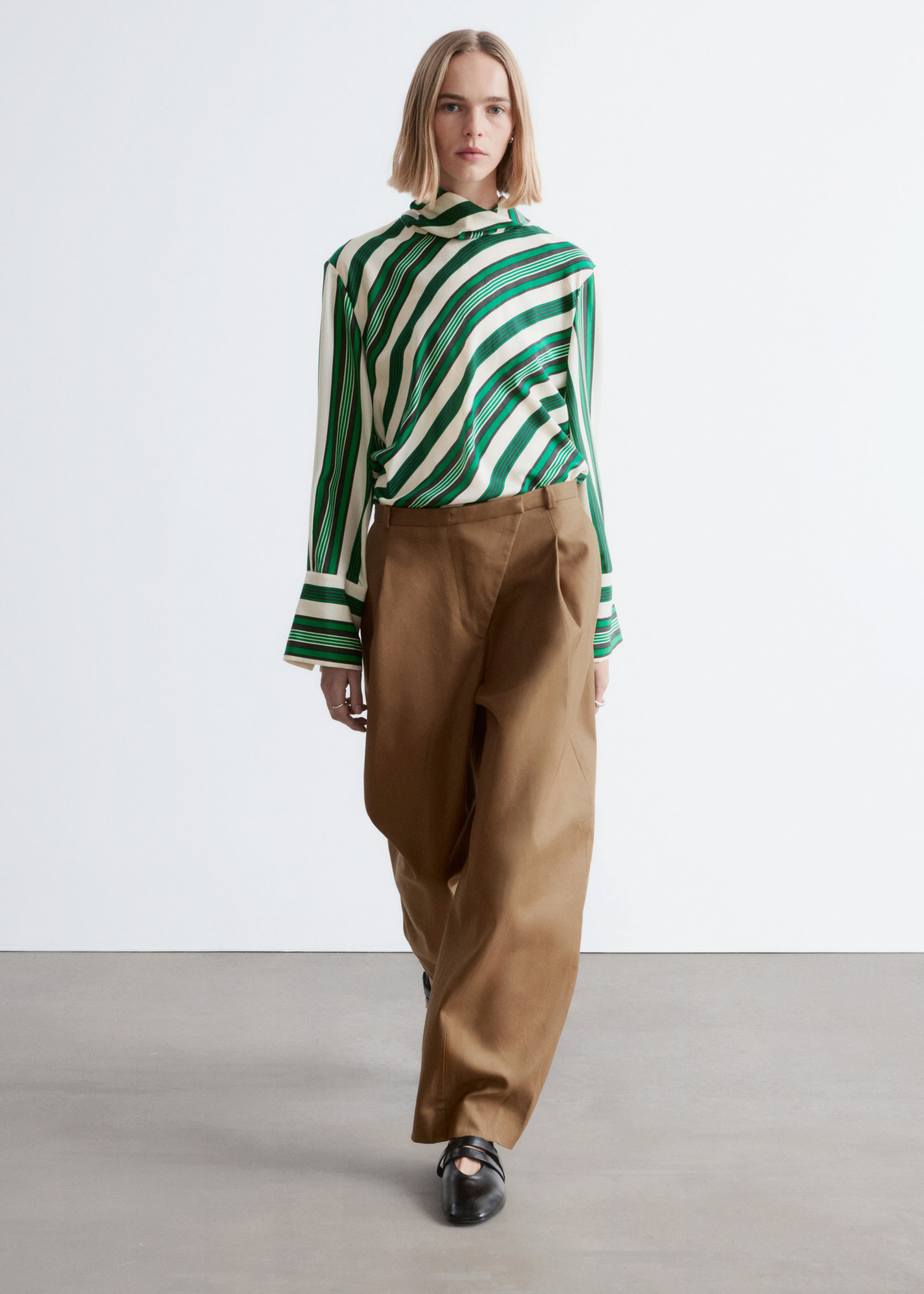 Image of Barrel-Leg Trousers