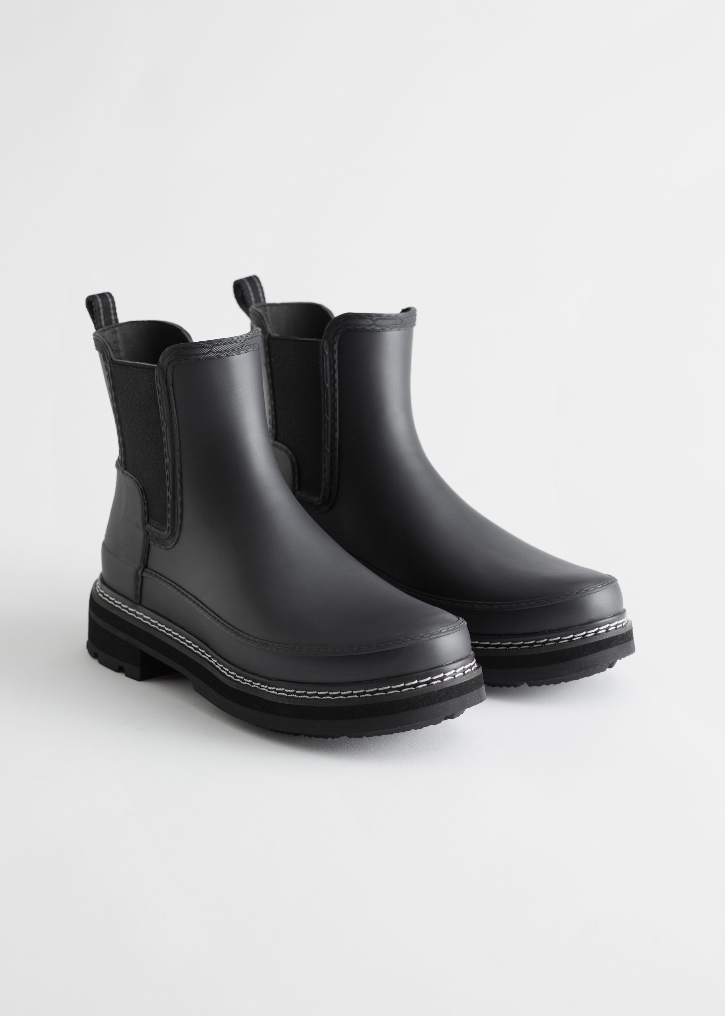 Hunter Refined Stitch Chelsea Boots - Black - Shoes | & Other
