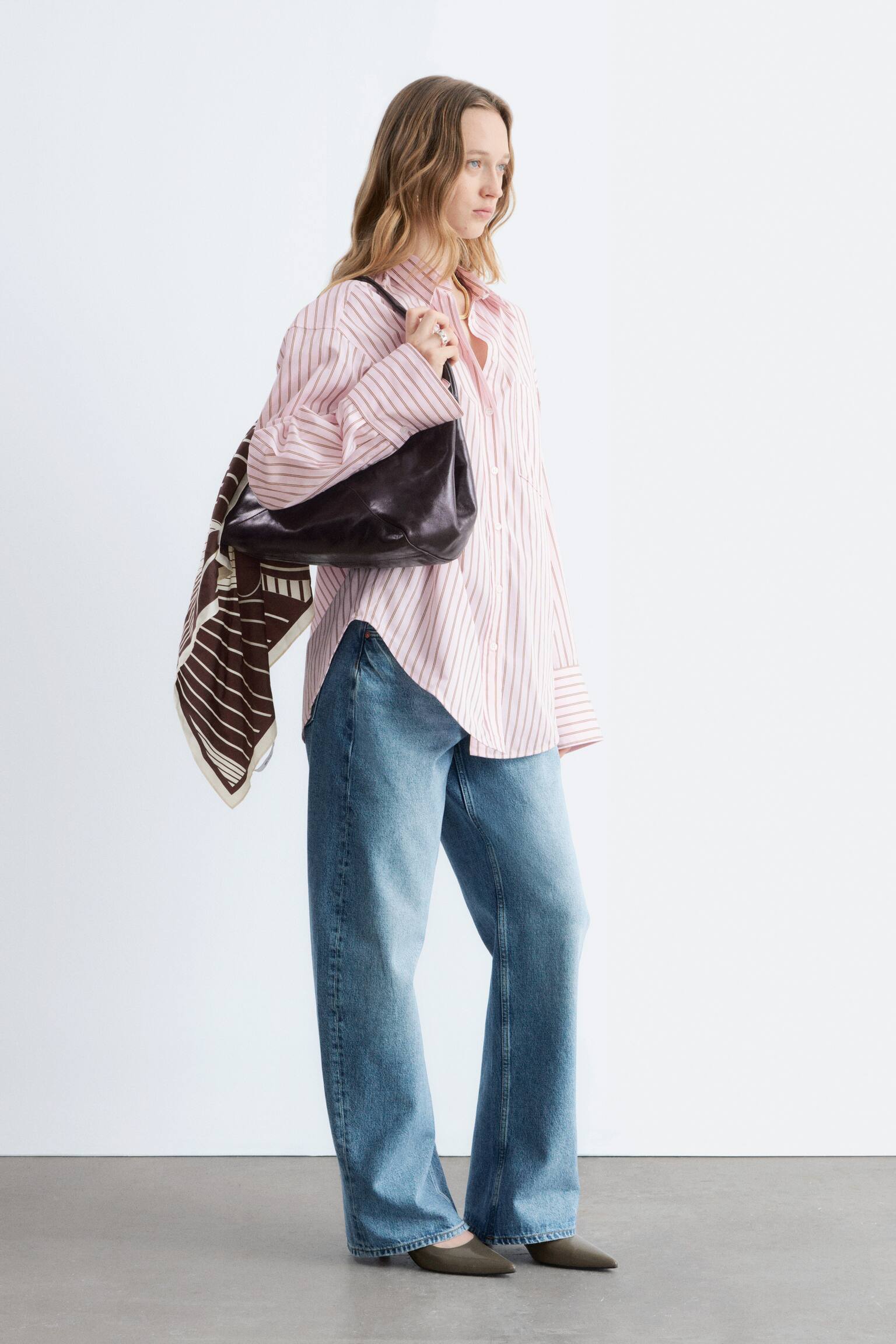 Camicia in cotone-Righe rosa/rosso - 5