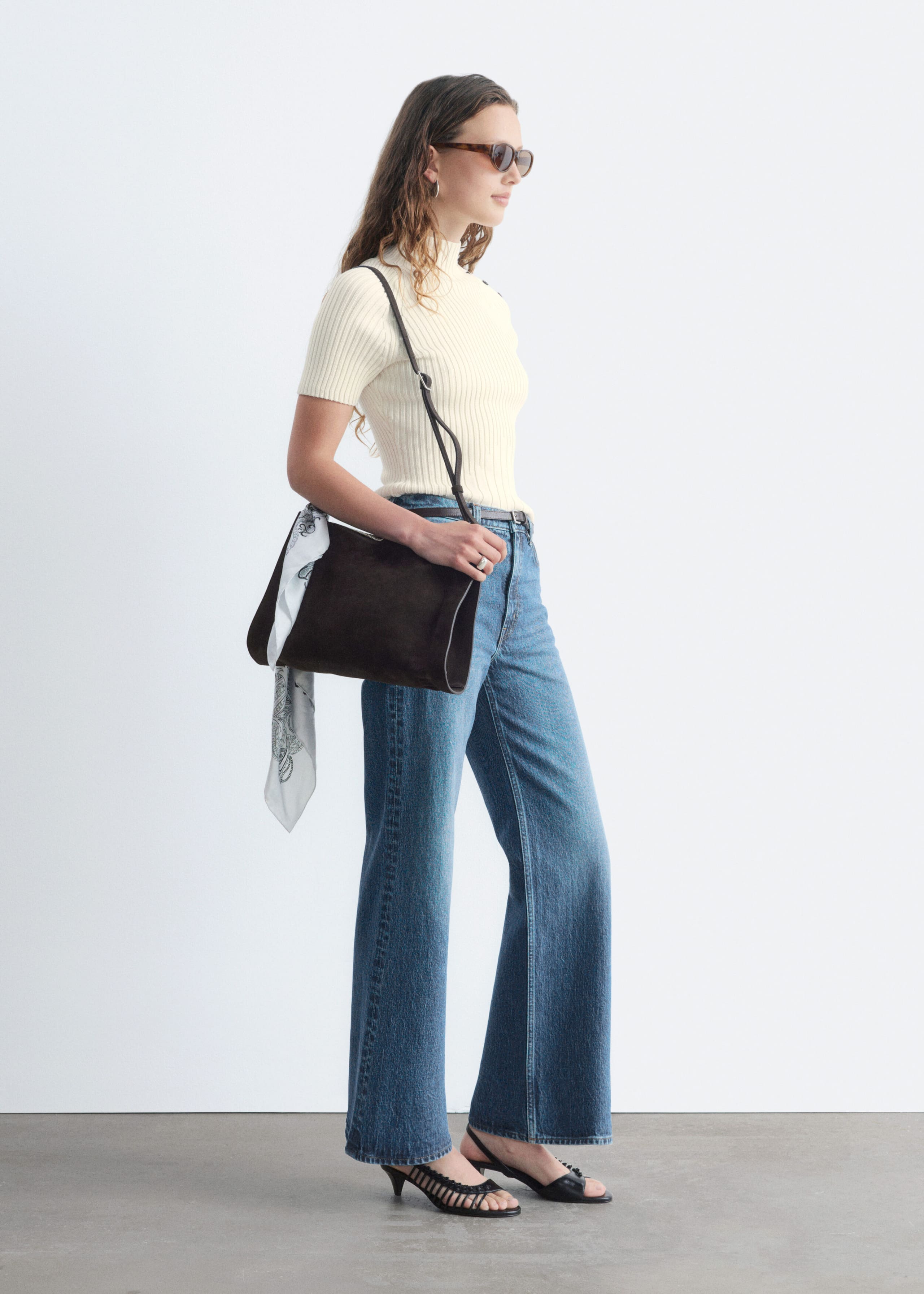 Mock-Neck Ribbed Top - Light Pink - Lookbook