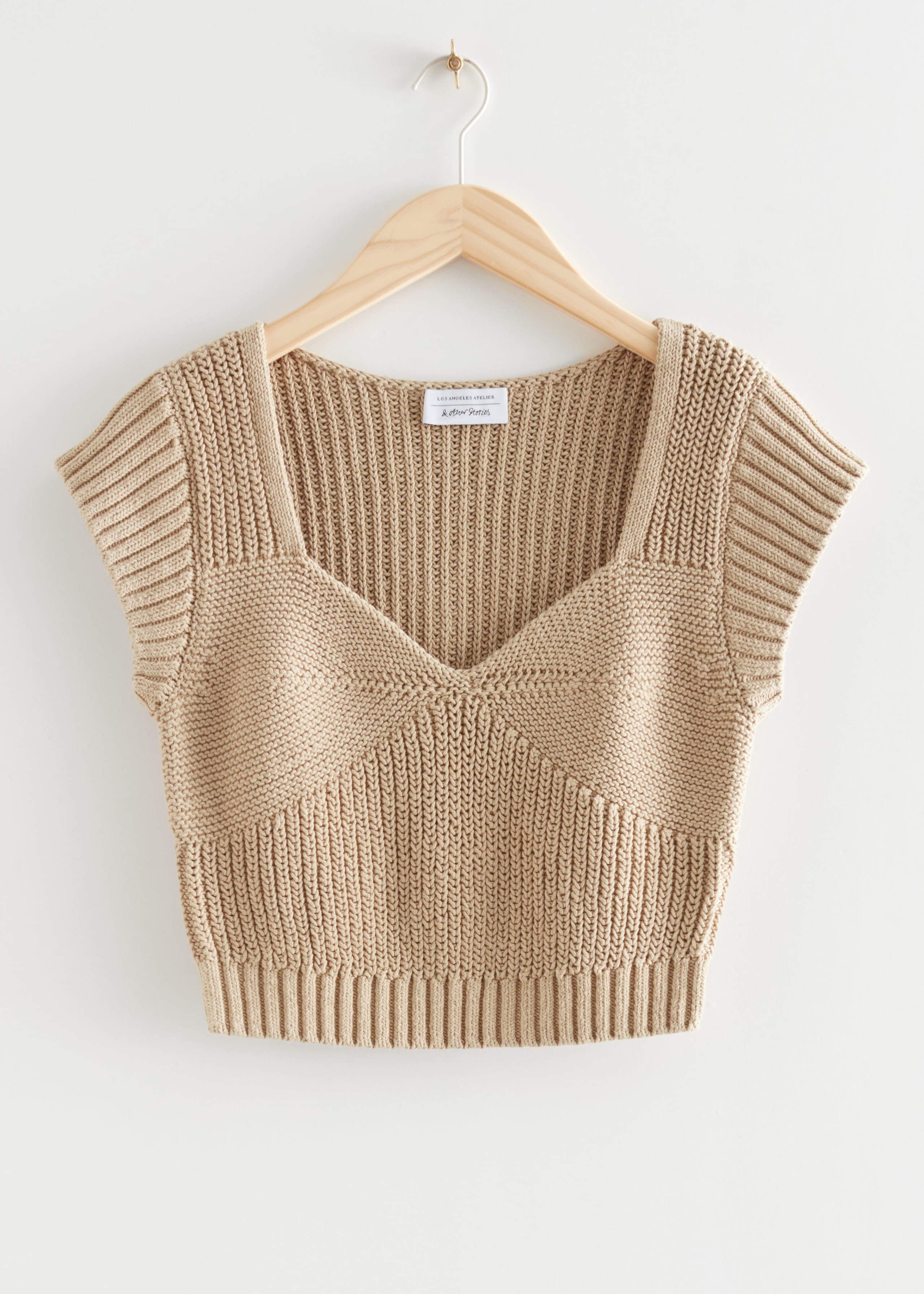 Knitted Crop Top - Beige - Still Life