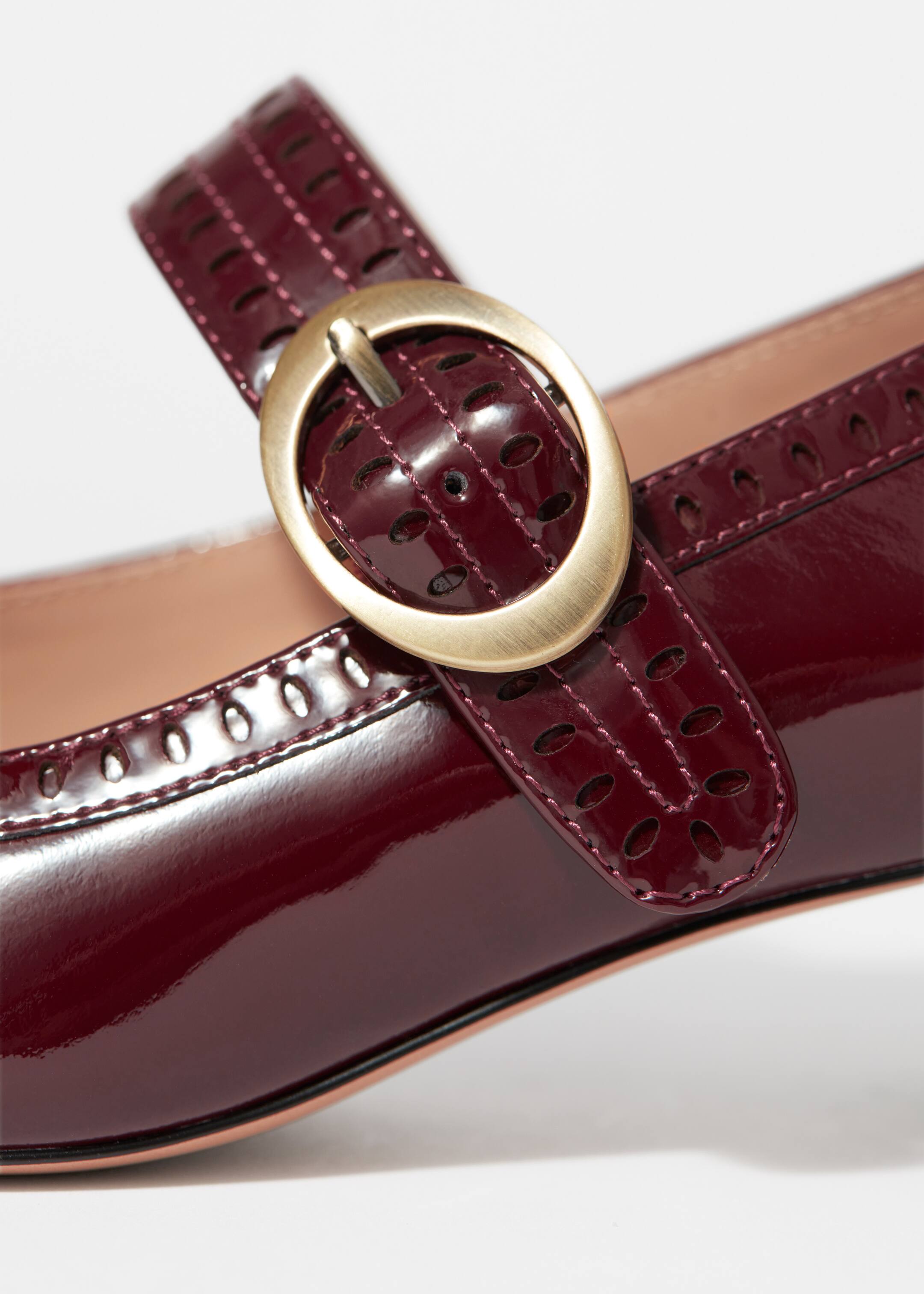 Agrandir l'image: Escarpins style babies en cuir - Bordeaux - FEMME | H&M CH 6