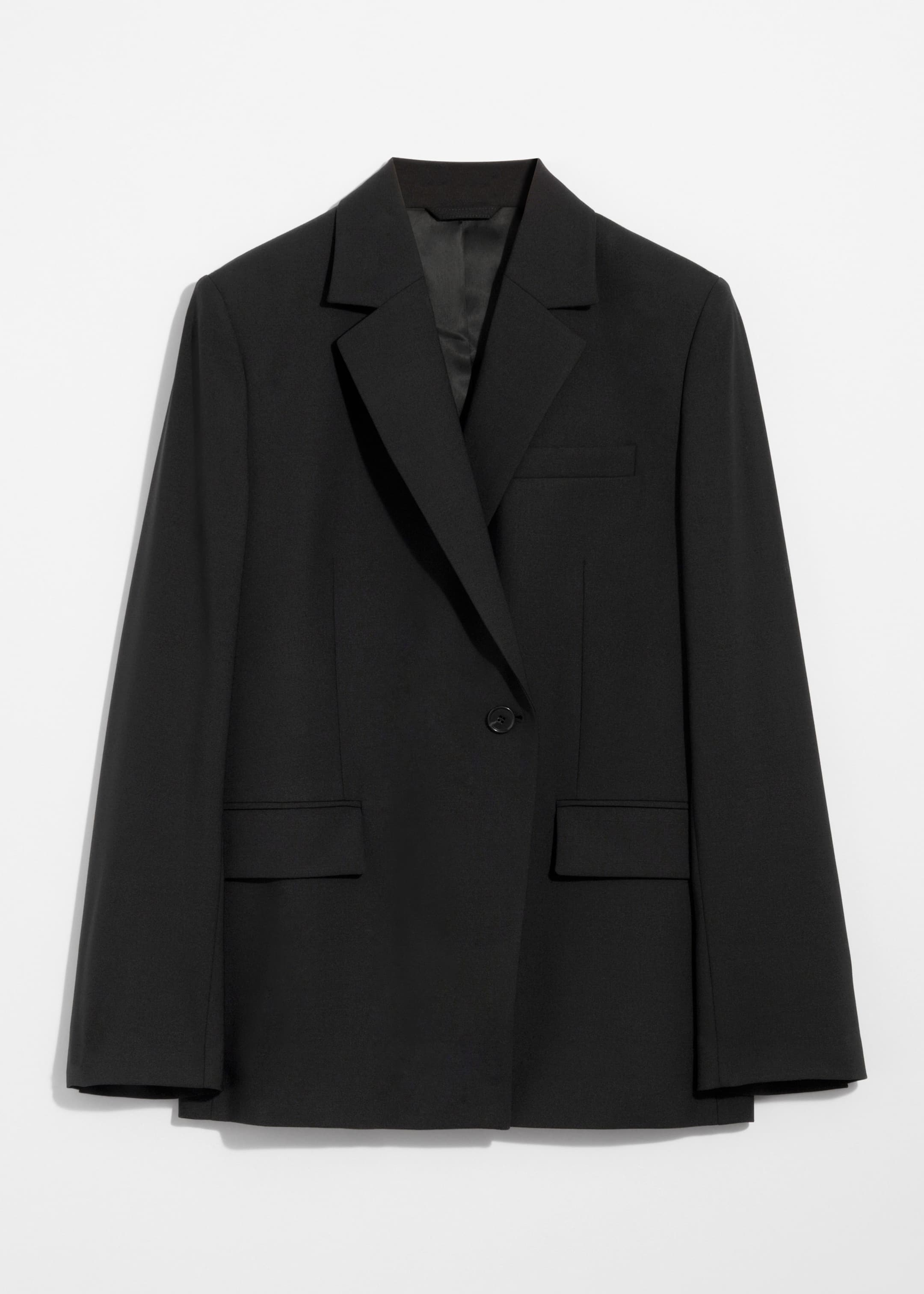 Grösseres Bild ansehen: Einreihiger Wollblazer - Schwarz - DAMEN | H&M CH 1