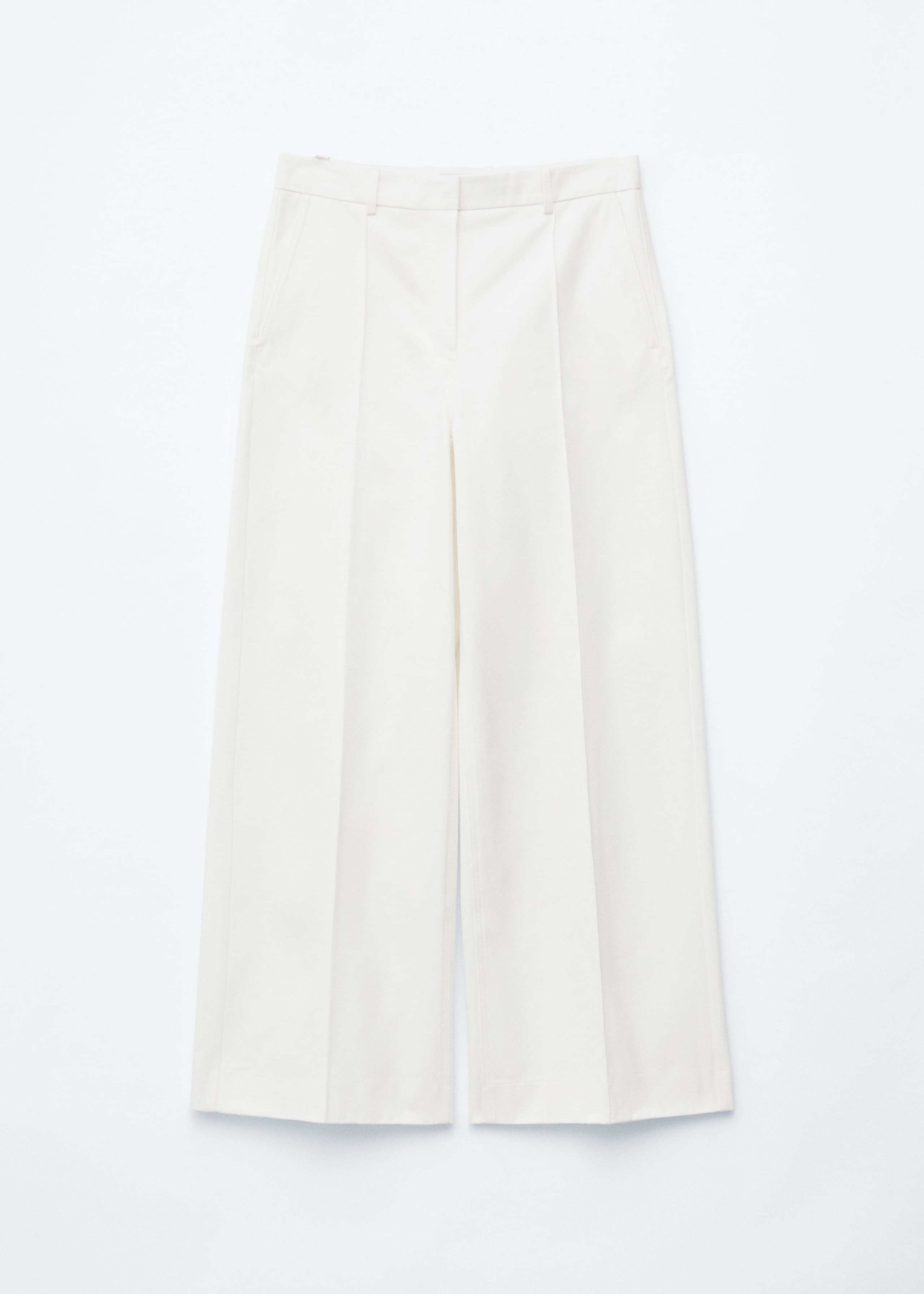 Image of Press-Crease Cotton Trousers