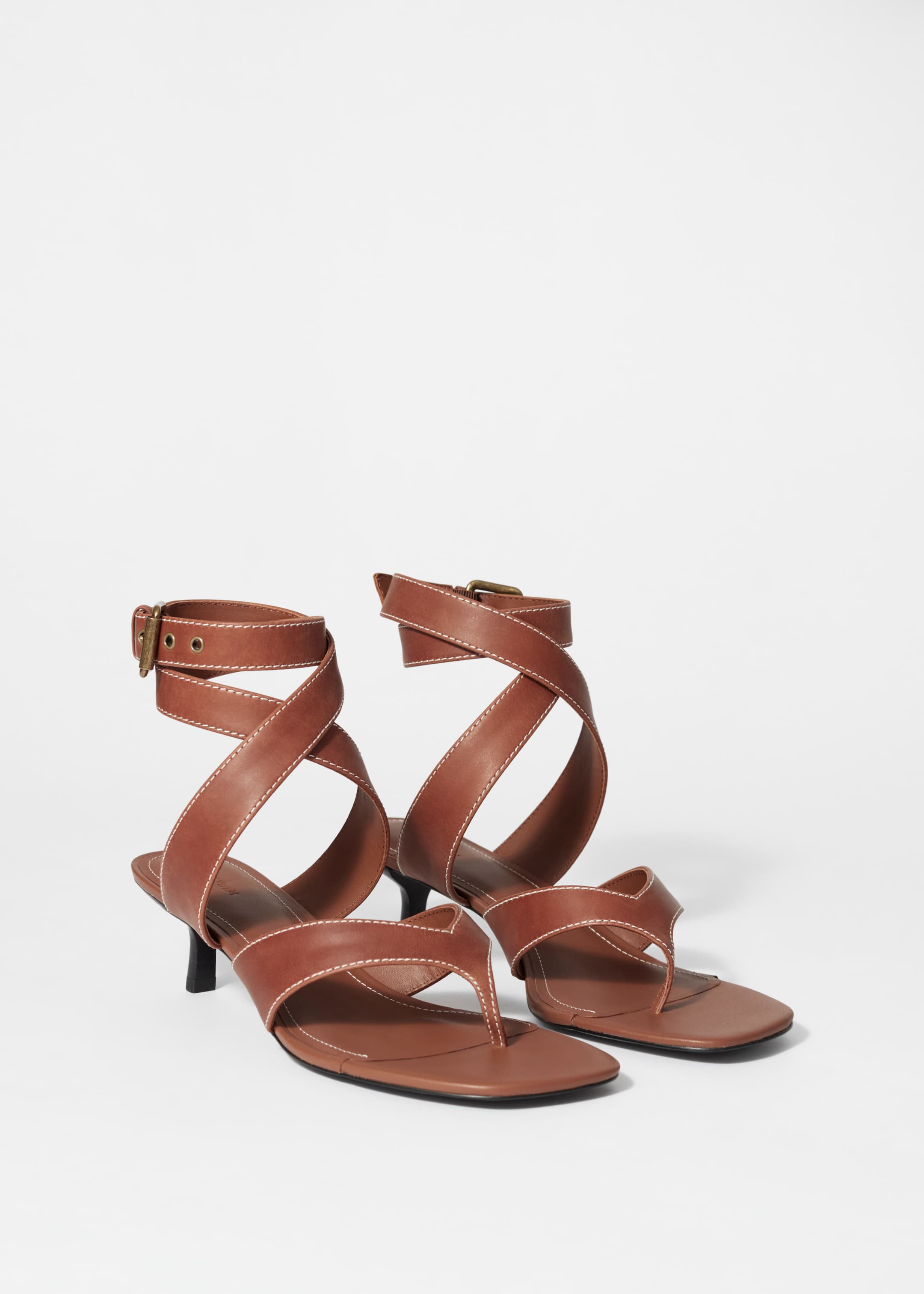 Vis større bilde: Kattungehæl thongsandaler - Cognac - DAME | H&M NO 3