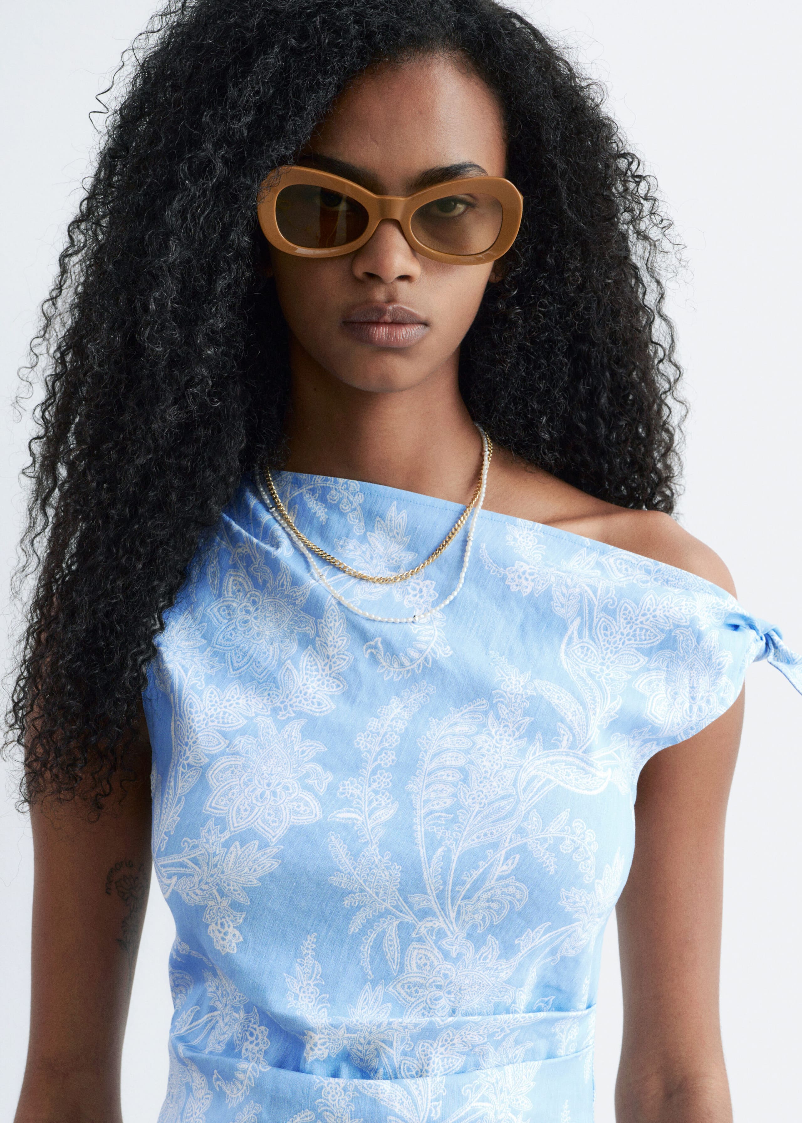 Image of Asymmetric Paisley Midi Dress