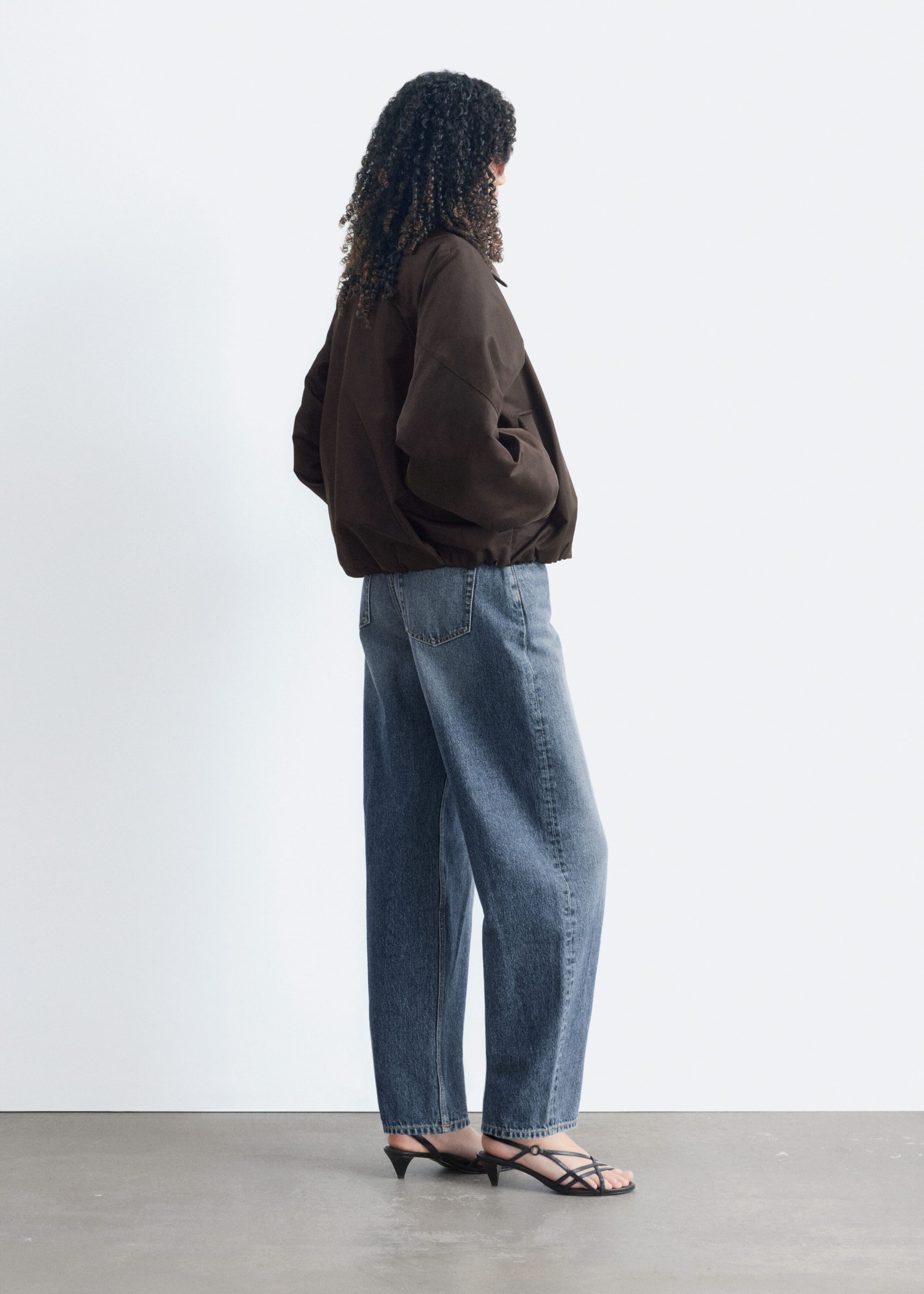 Collared Bomber Jacket - Burgundy - Lookbook