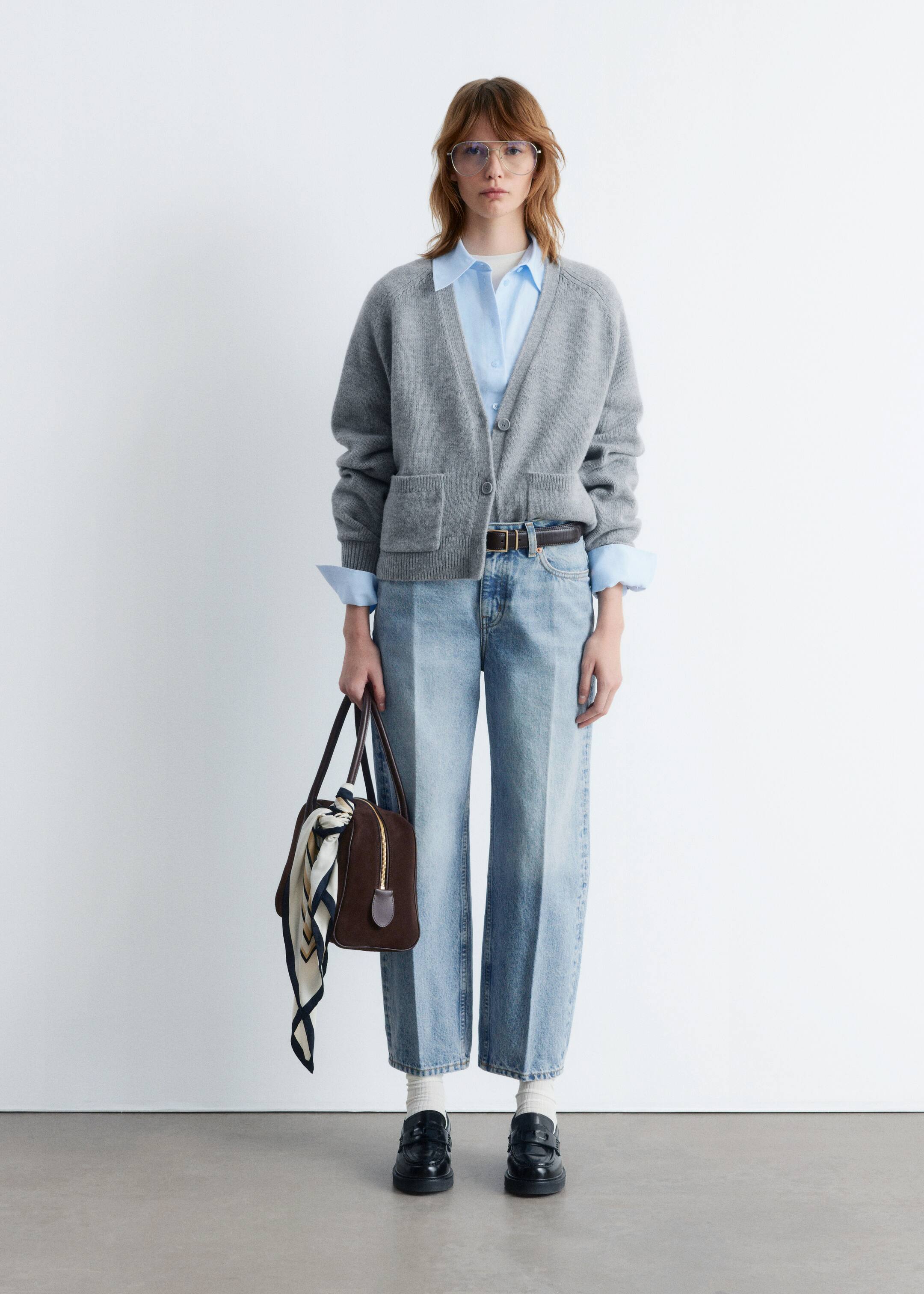 Ver imagen más grande: Cárdigan con bolsillo de parche - Gris - MUJER | H&M ES 3