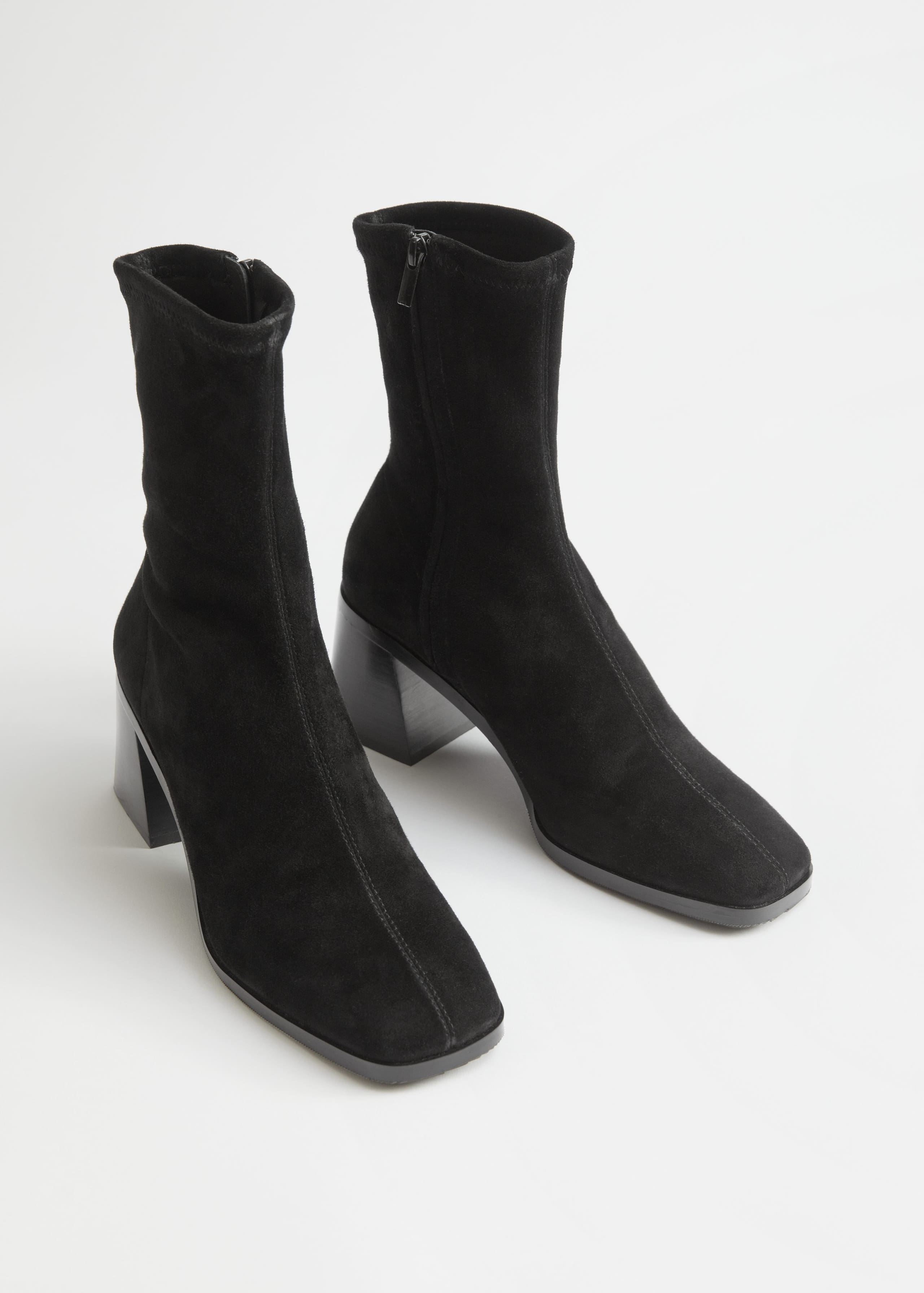Suede Sock Boots - Black - Natura morta