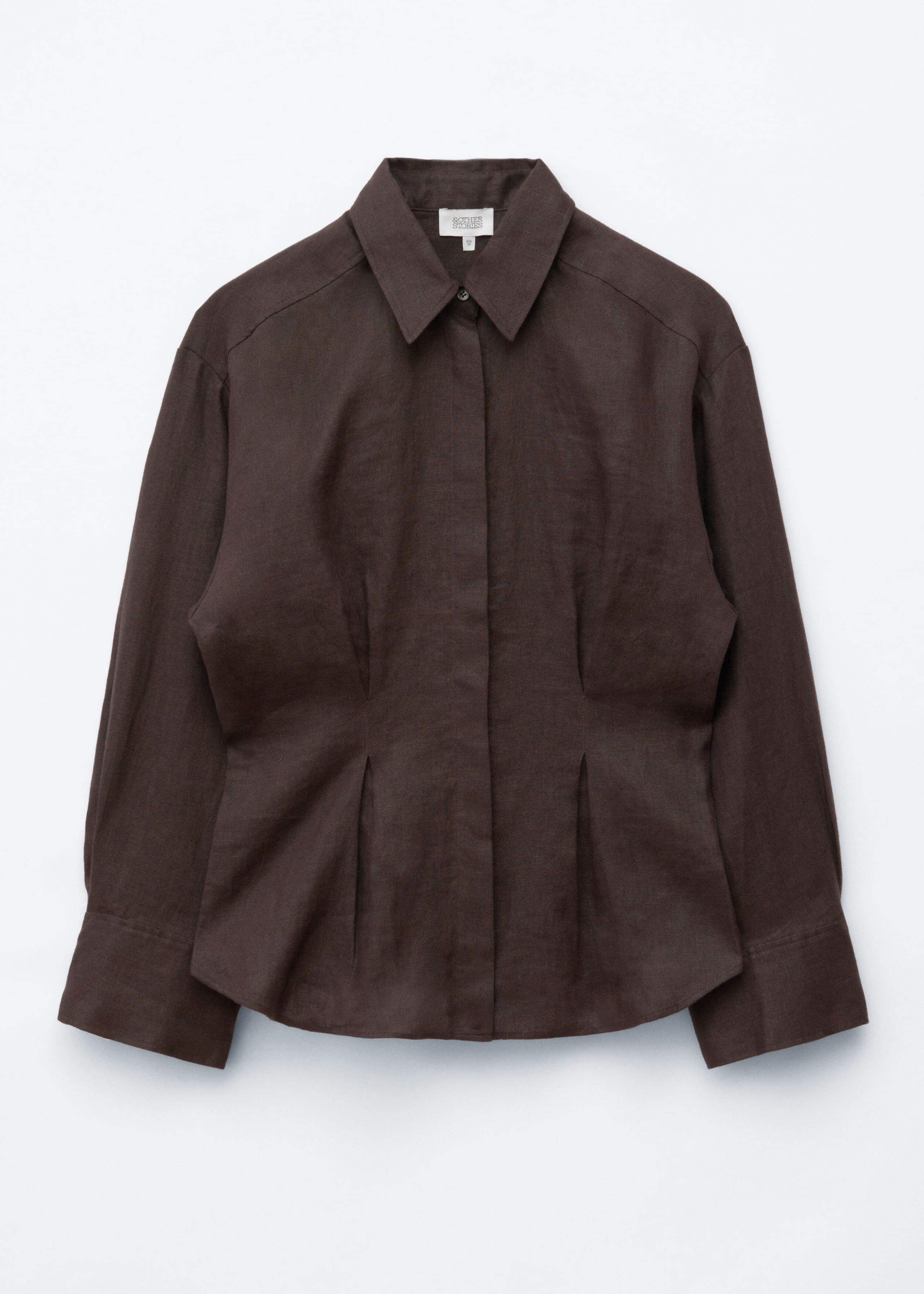 Leinenhemd mit Taille mit Falten - Hellbeige - Stillleben