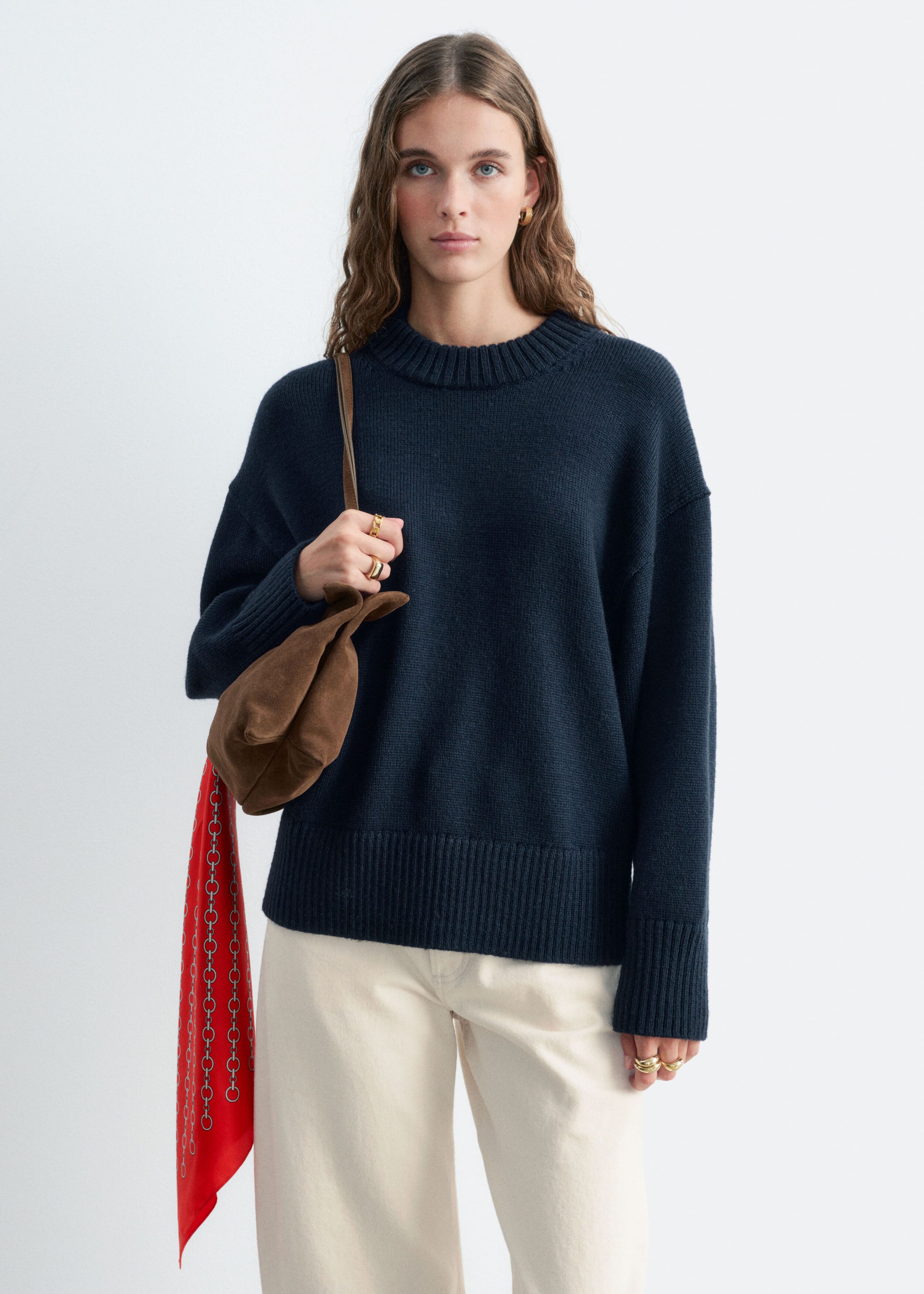 Oversized Wool Jumper - Pink - Lookbook