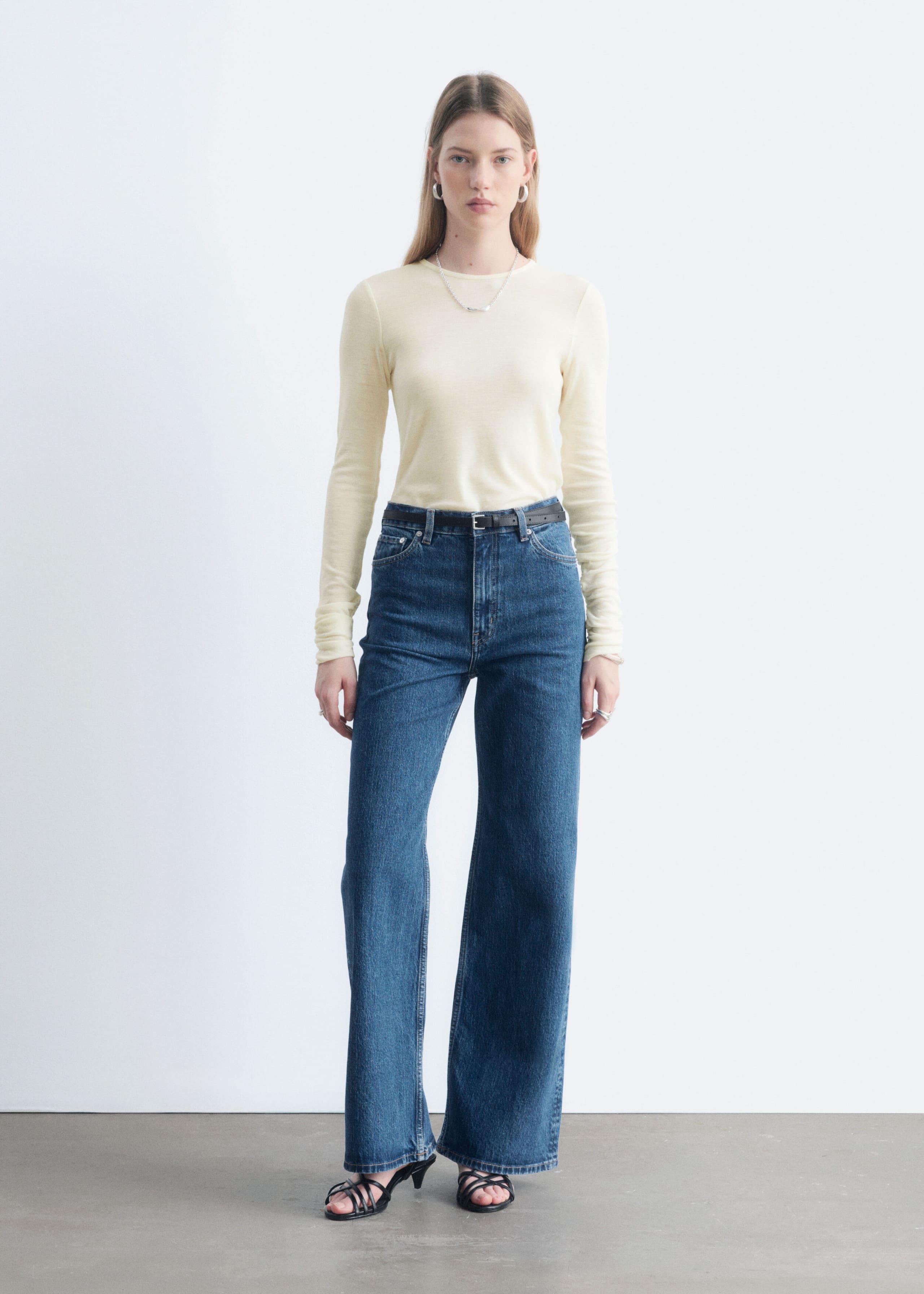 Wide-Leg Jeans - Mid Blue - Lookbook
