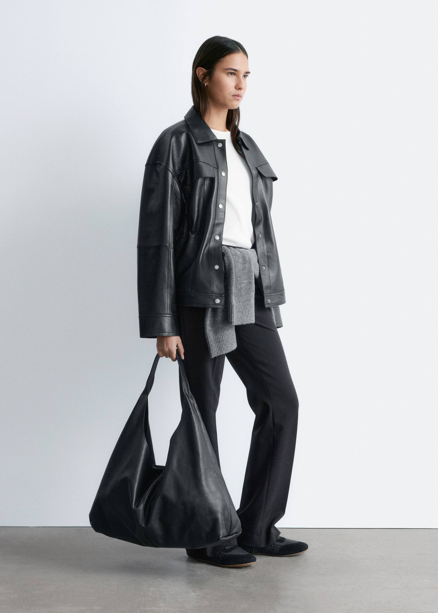 Spodnie z zaprasowanymi kantami - Ciemnobrązowy/Szary - 6