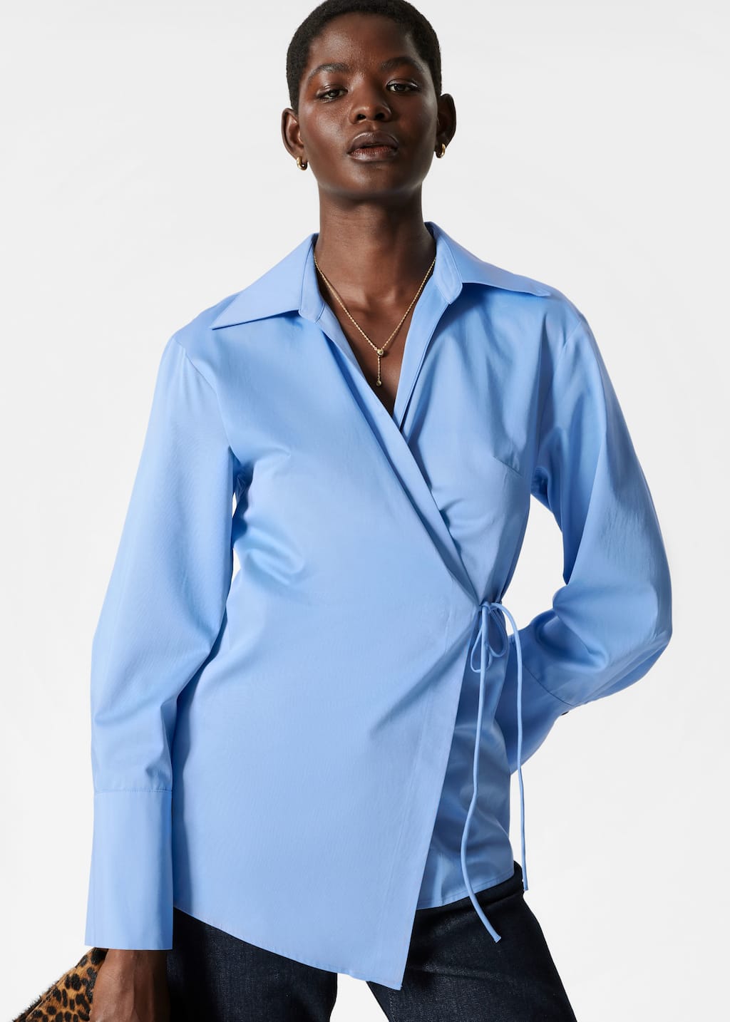 Wrap-Tie Shirt - White - Lookbook