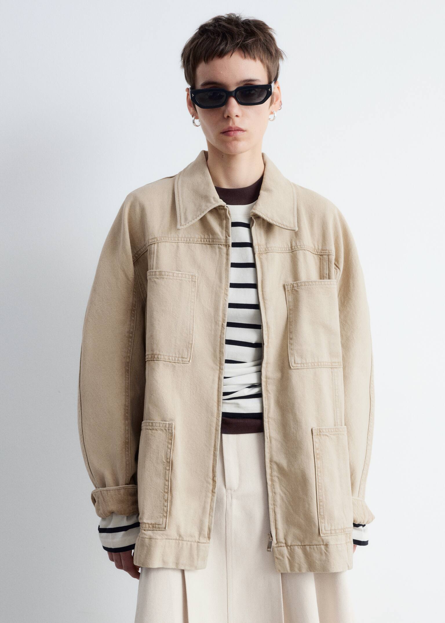 Öves farmerdzseki - Bézs - 4