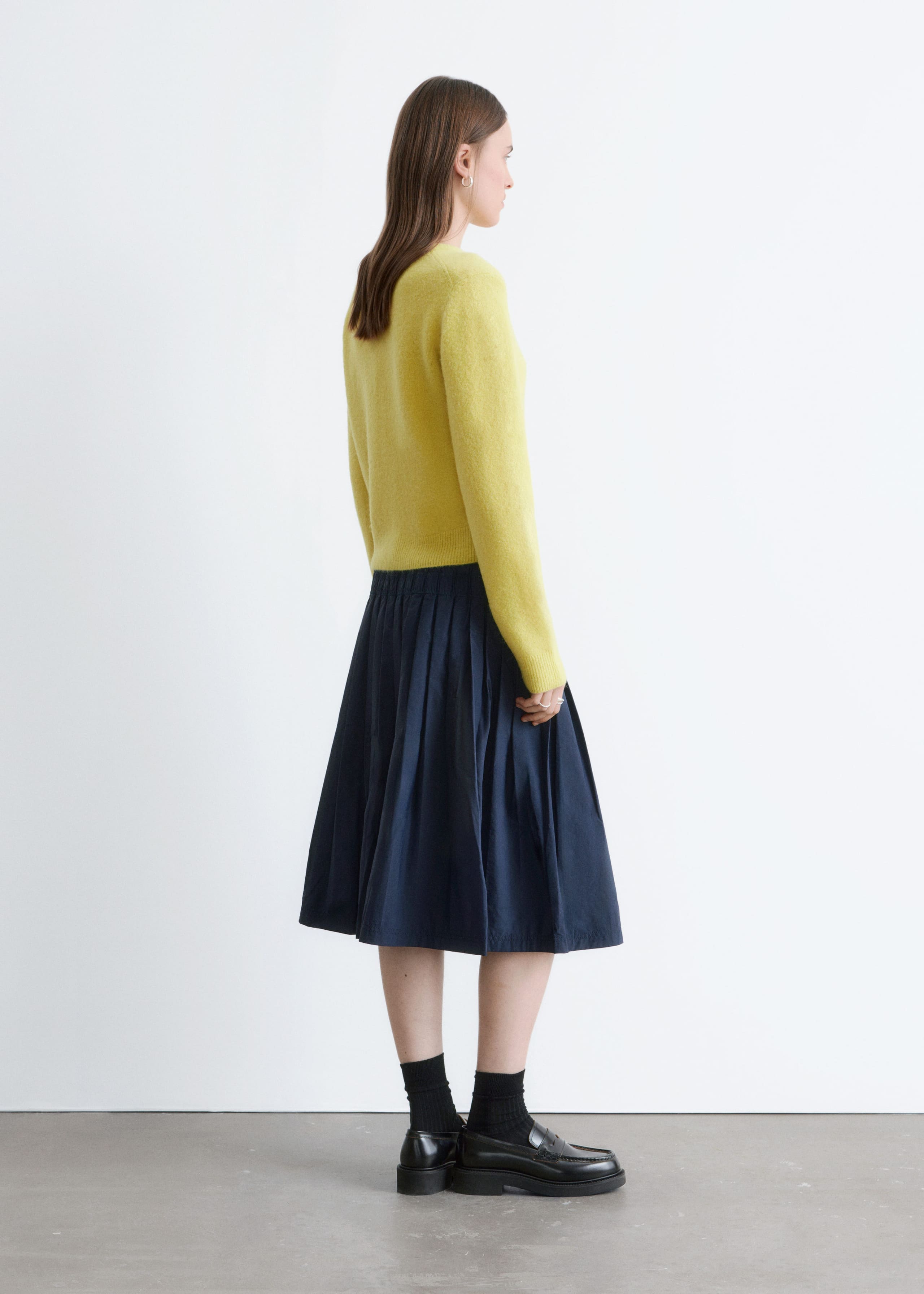 Image of Pleated Midi Skirt