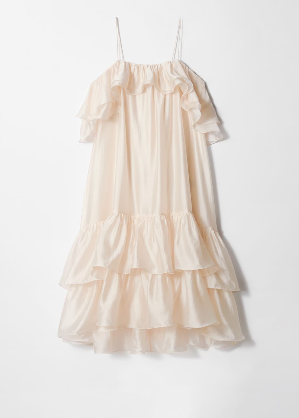 Image of Schulterfreies Maxikleid mit Rüschen