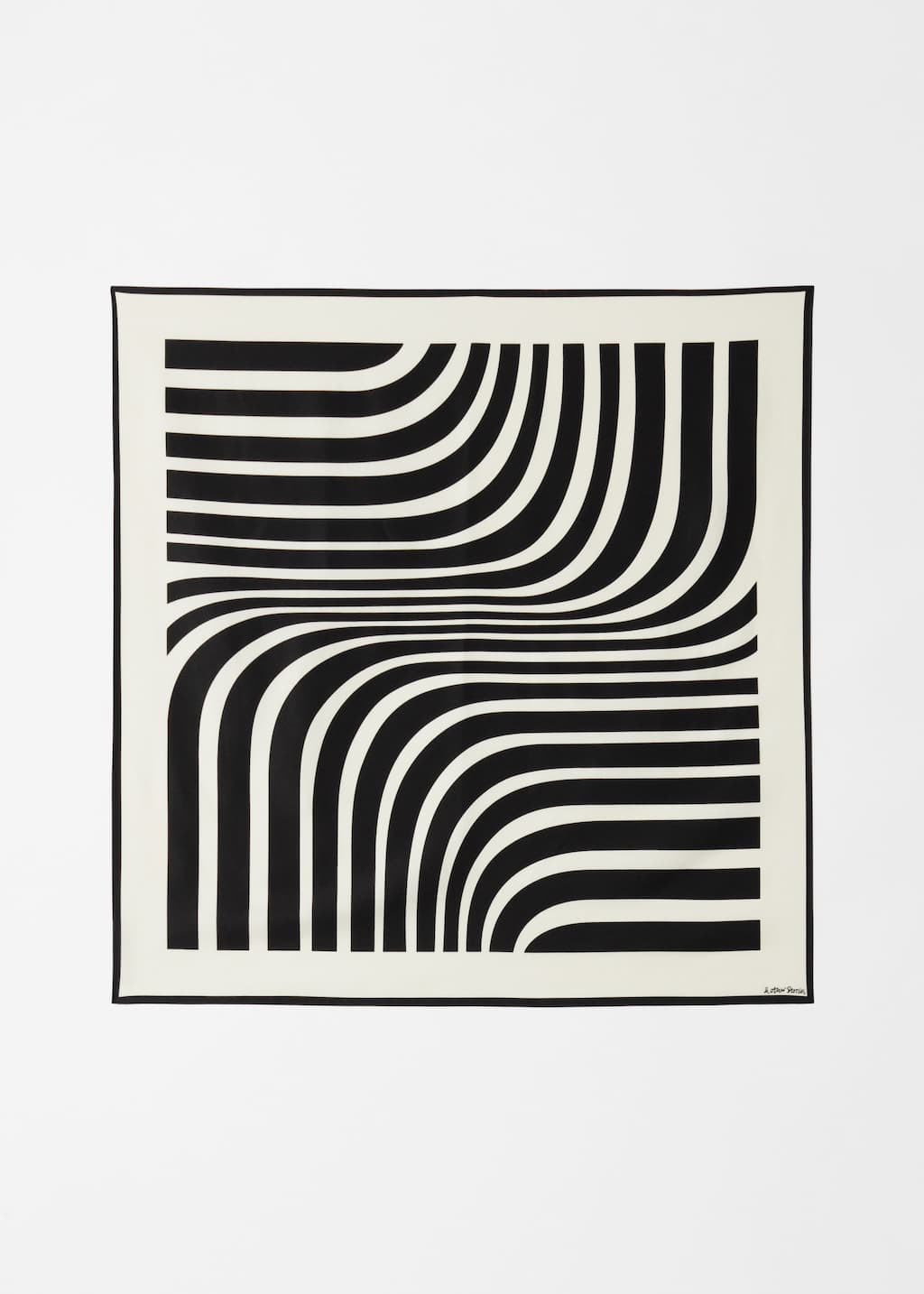 Foulard con motivo grafico - Nero/Bianco - Natura morta