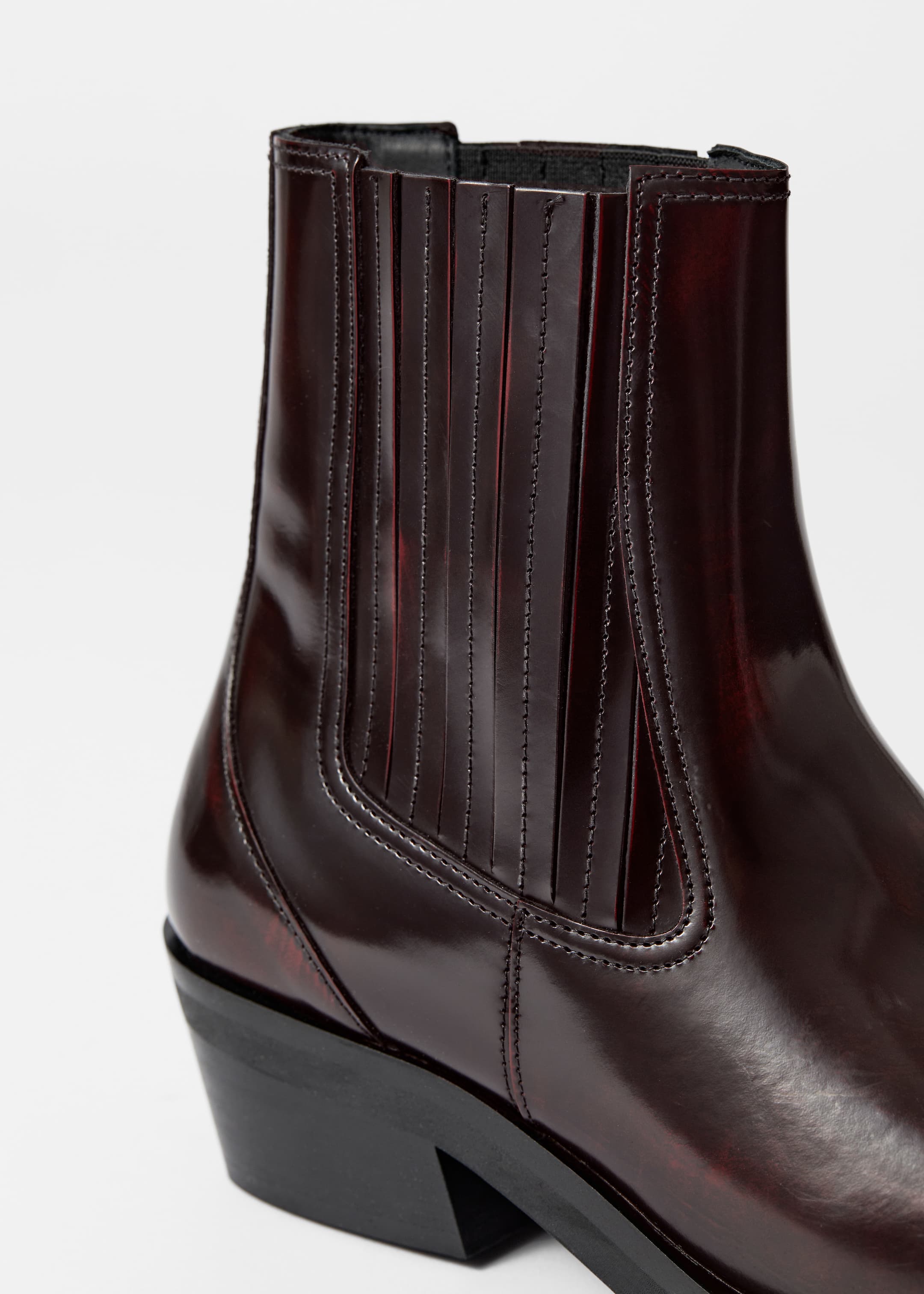 Ingrandisci l'immagine: Leather Biker Chelsea Boots - Burgundy - DONNA | H&M CH 3