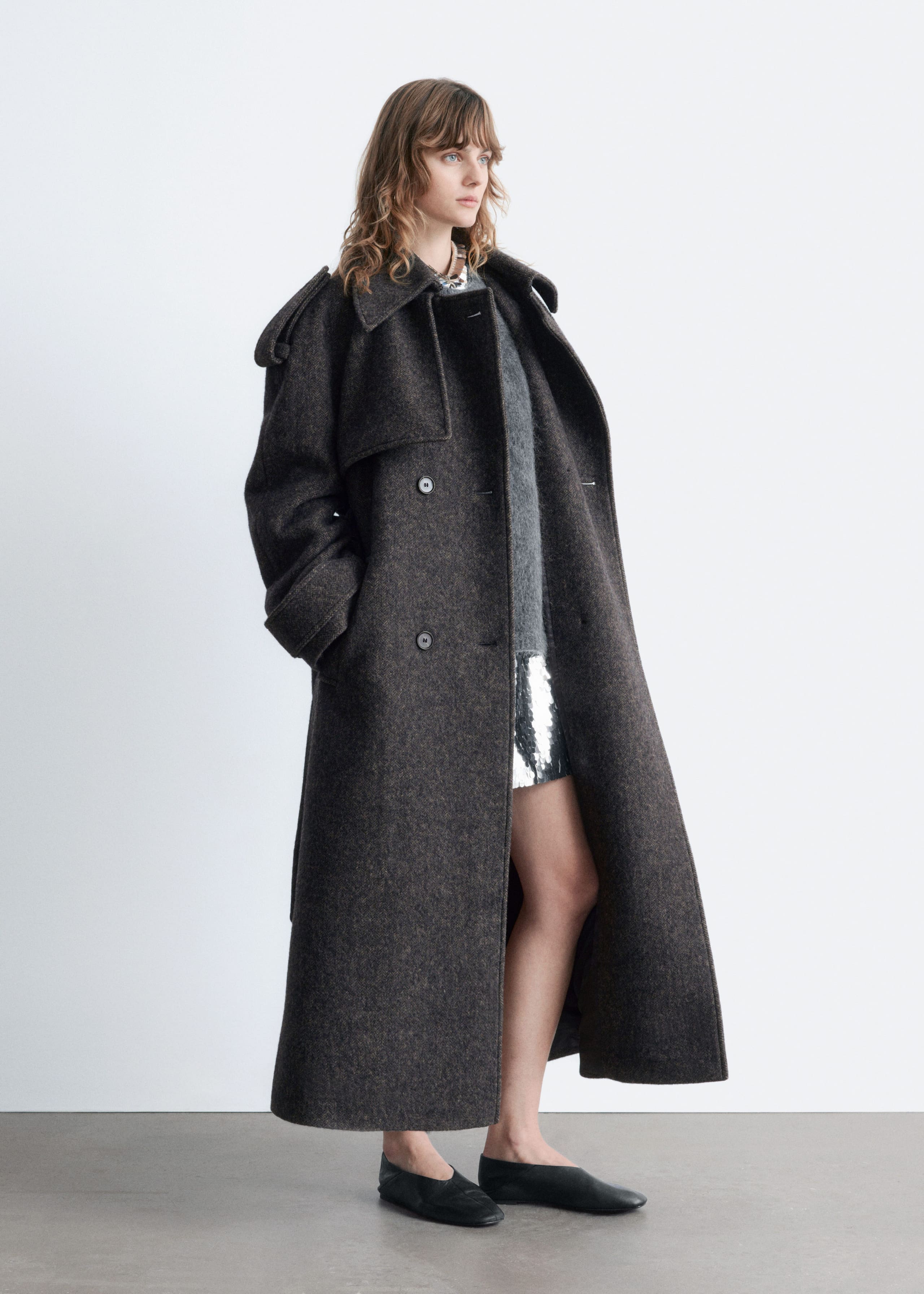 Image of Wool-Blend Trench Coat