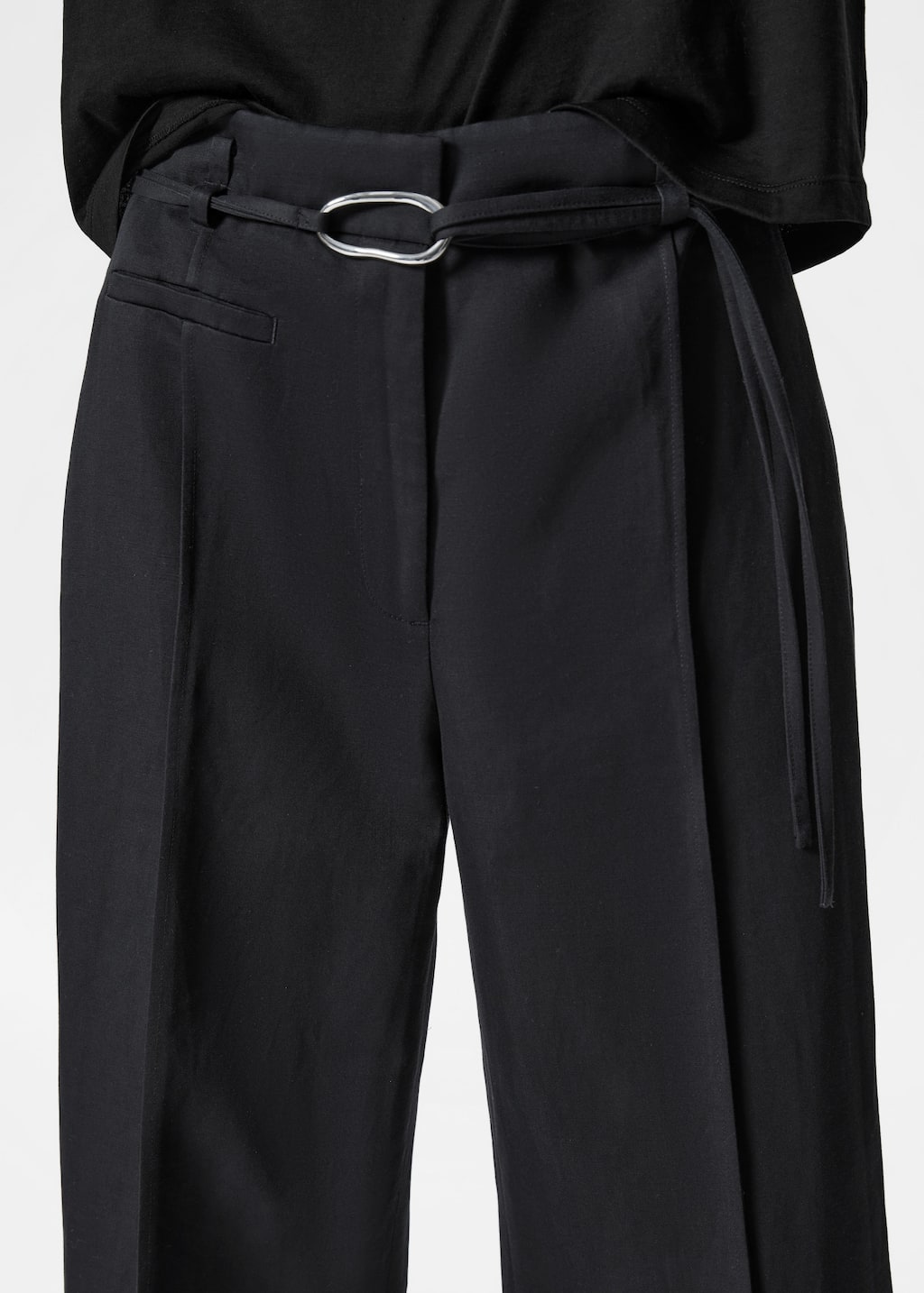 Image of Pantaloni sartoriali con cintura annodata
