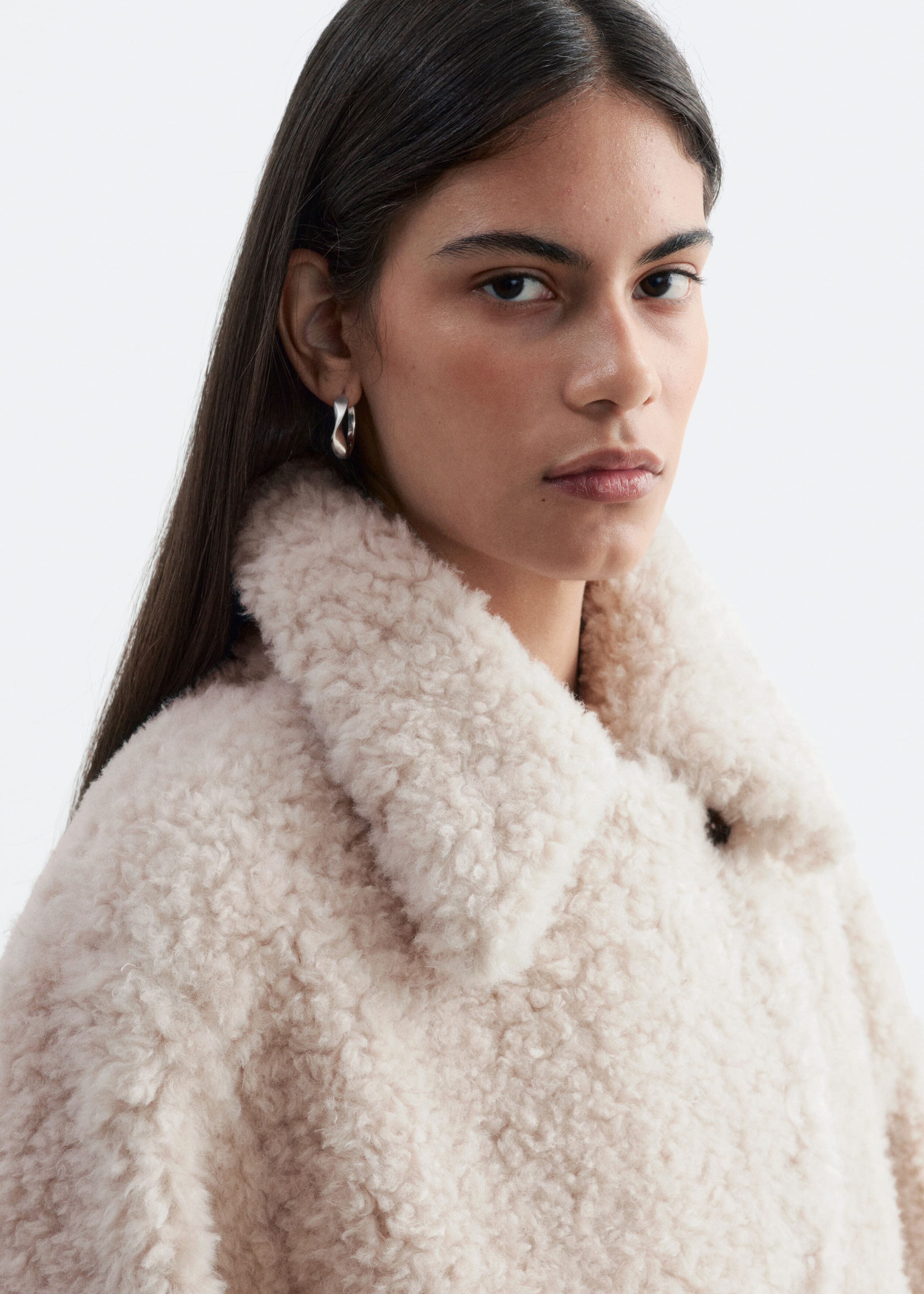 Wool-Blend Faux-Fur Jacket - Beige - Lookbook