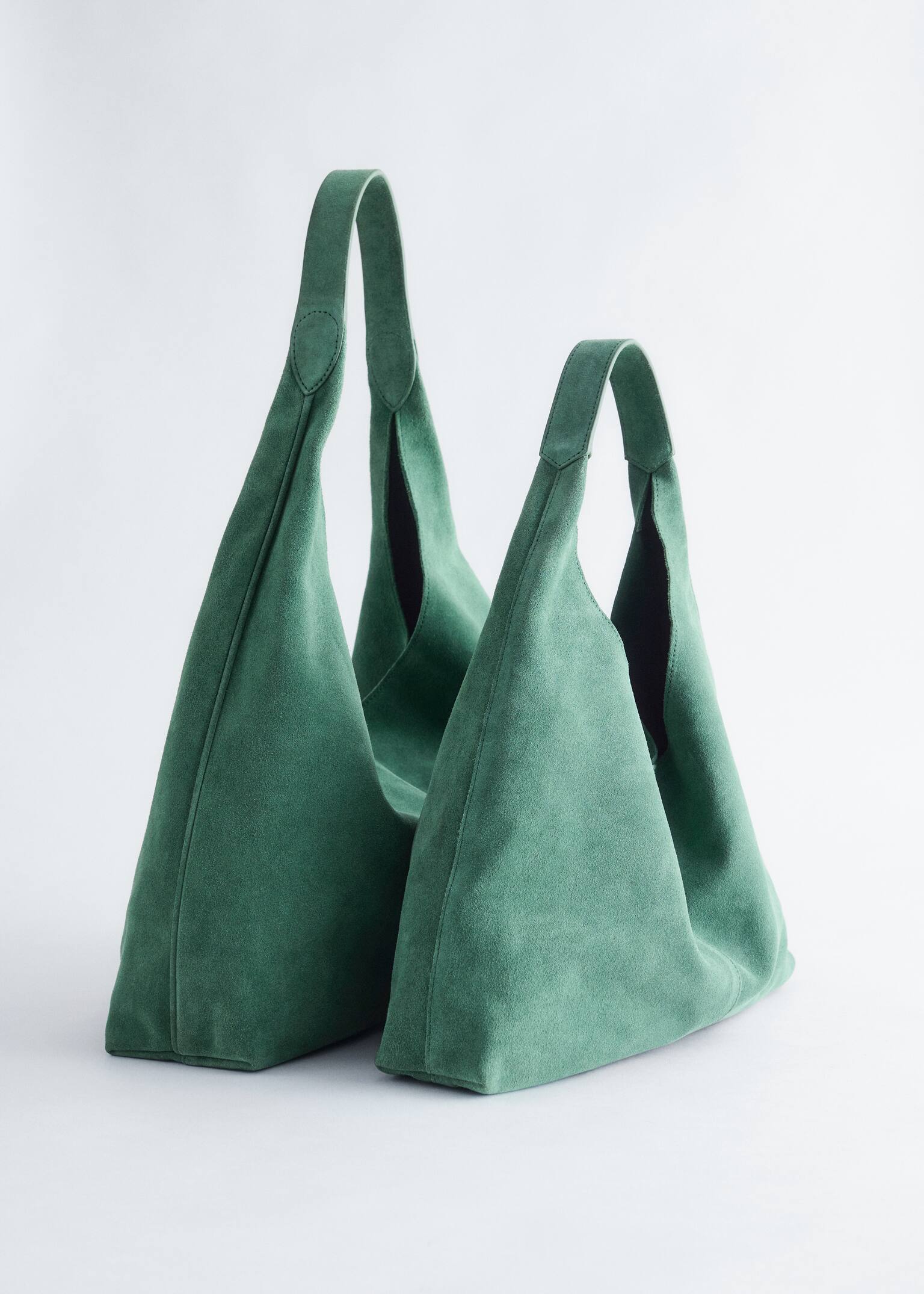 Classic Suede Tote Bag - Green/Rust - 3