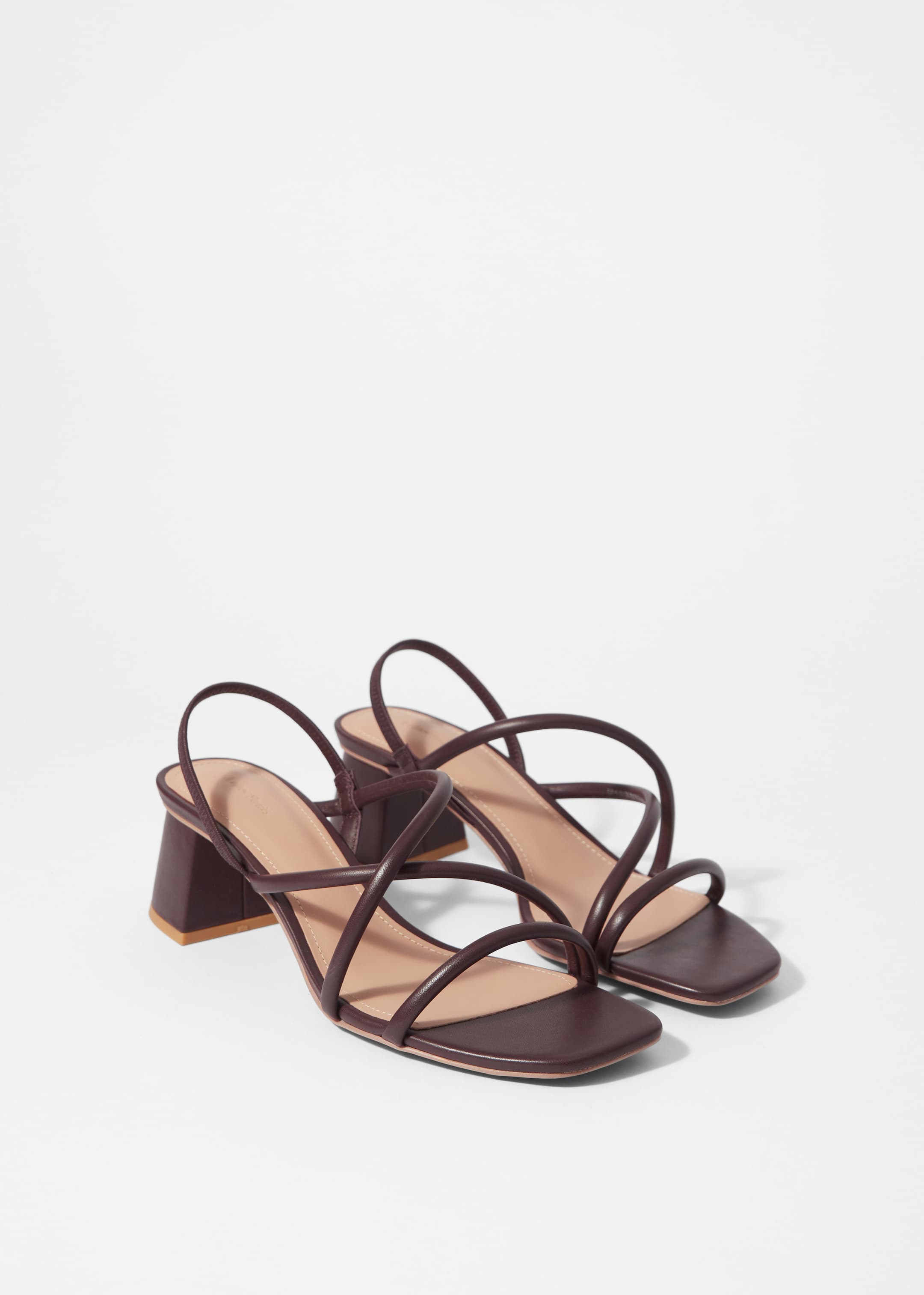 Grotere afbeelding bekijken: Strappy Block Heel Sandals - Burgundy - DAMES | H&M BE 3
