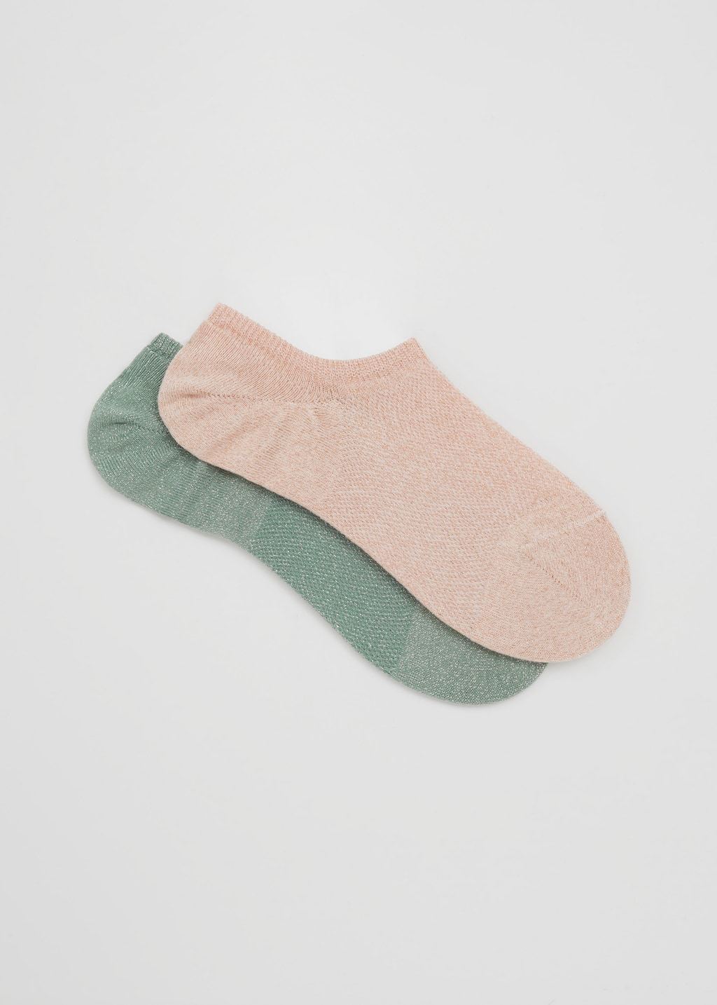 2-Pack Sparkly Sneaker Socks - Dusty rose/Dusty green - Still Life