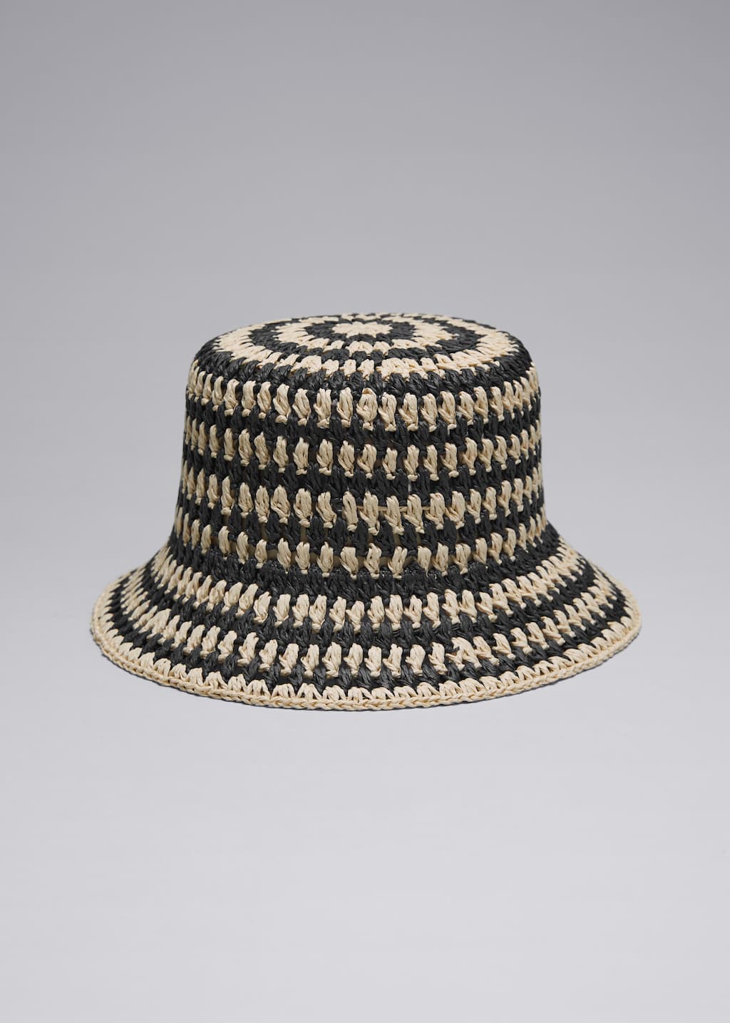 Gorro de paja de ganchillo - Azul/Paja - Bodegón