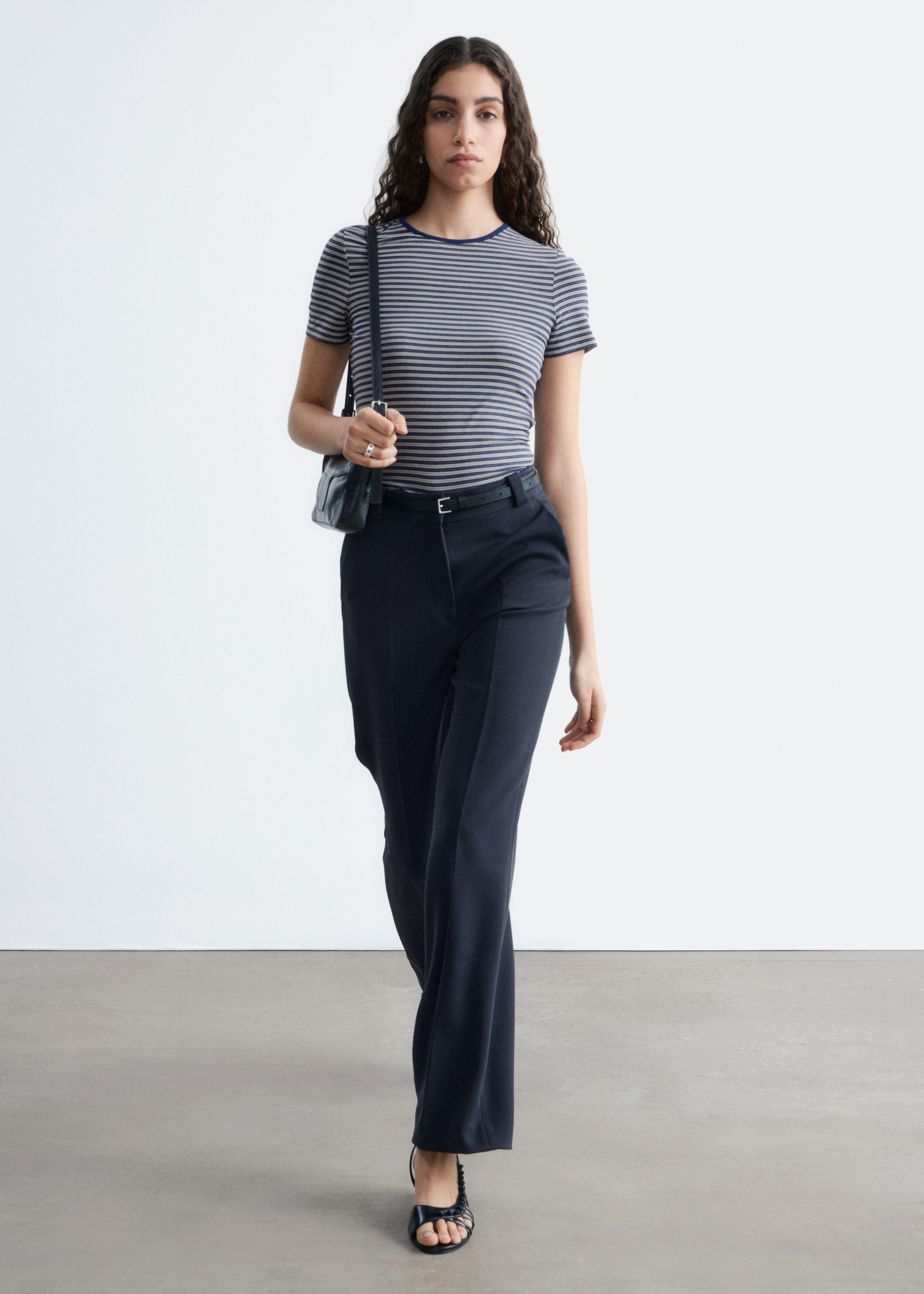 Straight Press-Crease Trousers - Navy - & Other Stories US