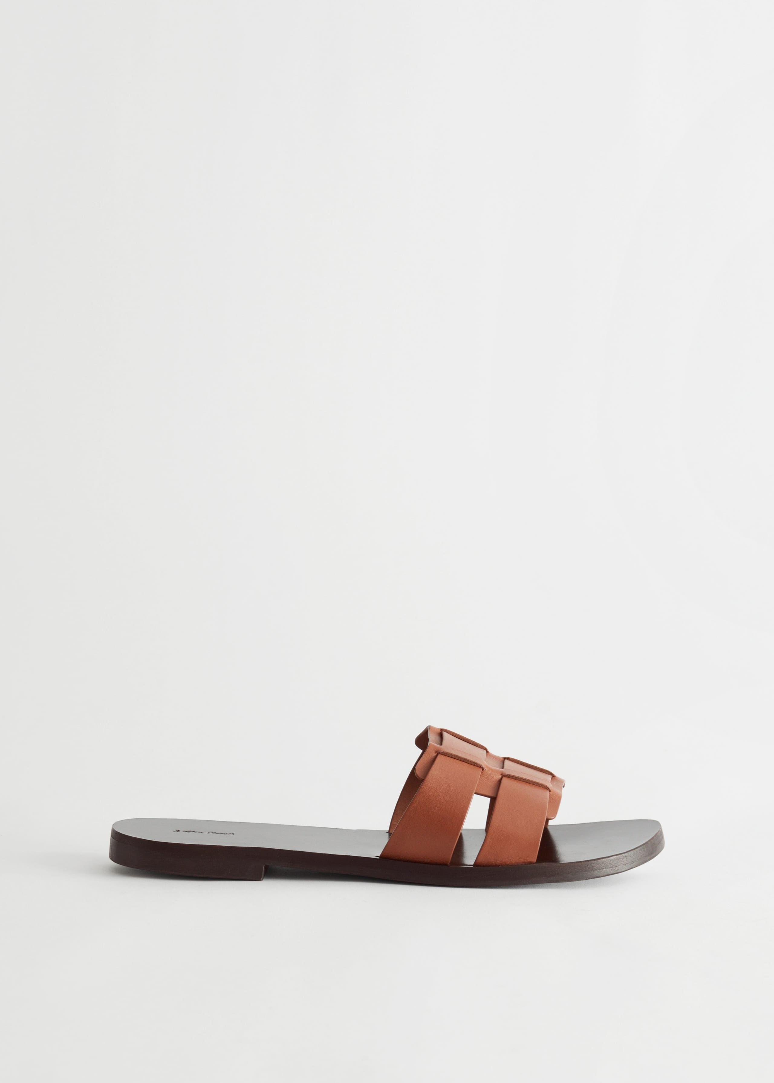 Duo Strap Leather Sandals - Black - Bodegón