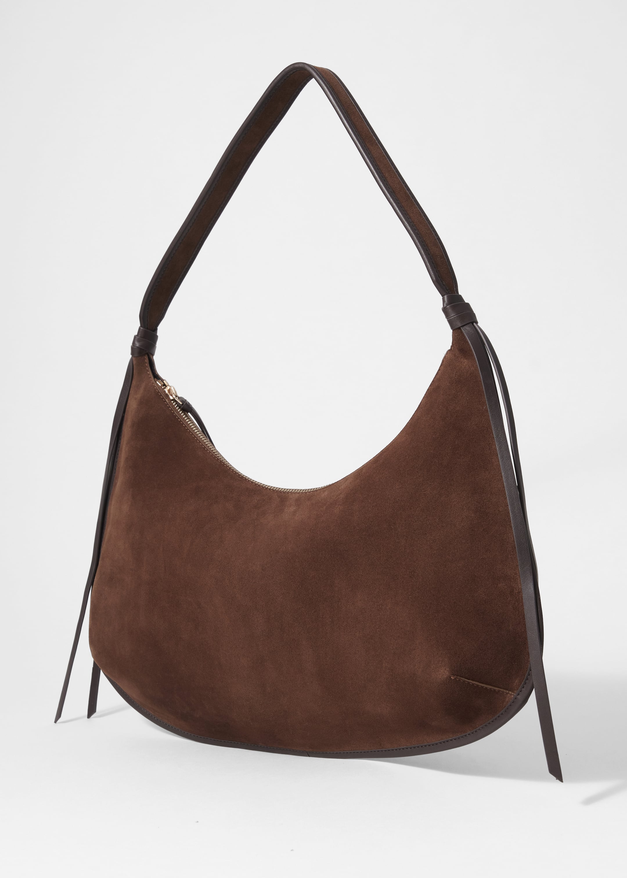 Zobacz większy obraz: Zamszowa torba z frędzlami - Dark Brown - ONA | H&M PL 3