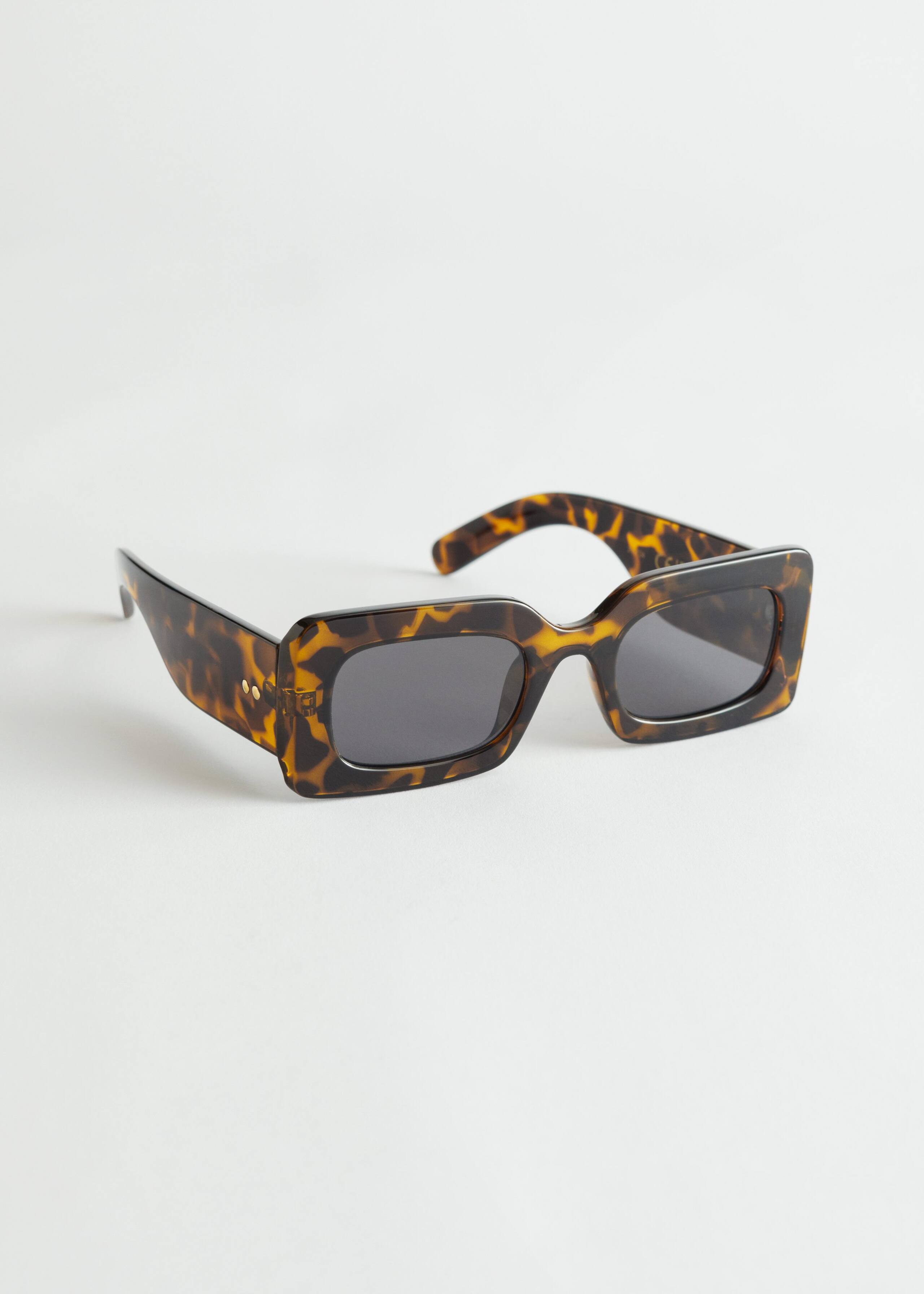 Squared Thick Frame Sunglasses - Brown Tortoise - Natura morta